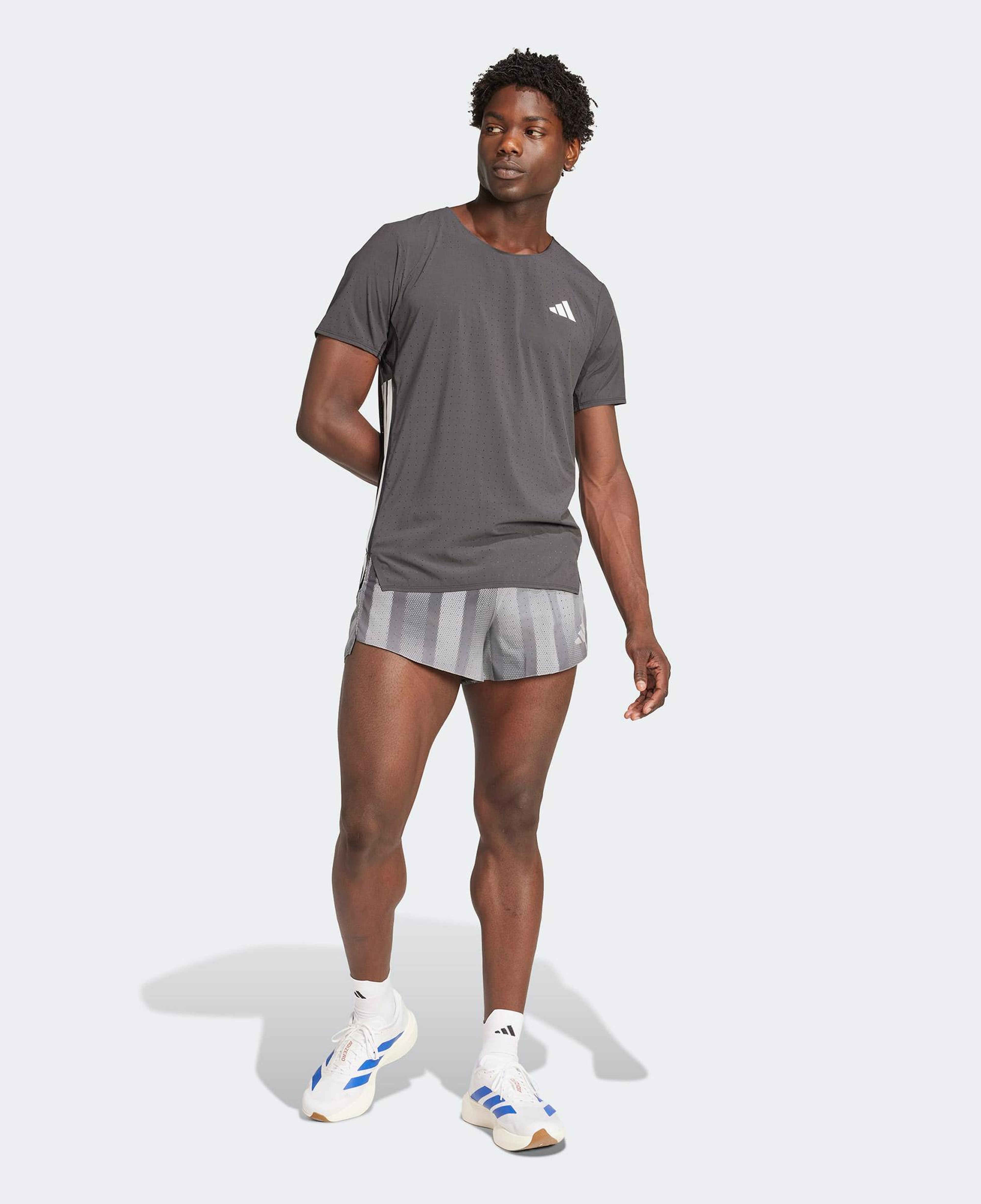adidas Adizero Btn Running Gel Erkek Gri Koşu Şortu
