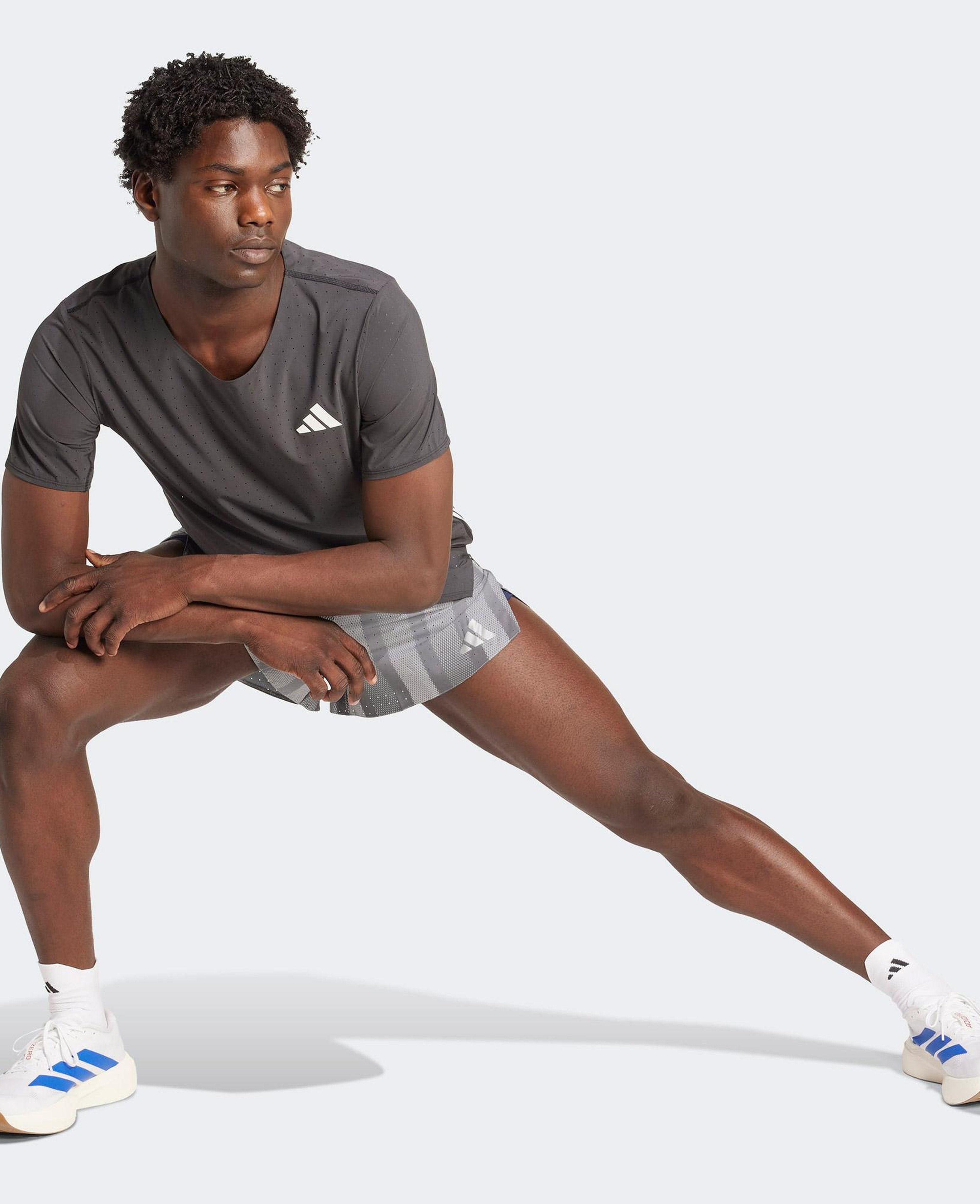 adidas Adizero Btn Running Gel Erkek Gri Koşu Şortu
