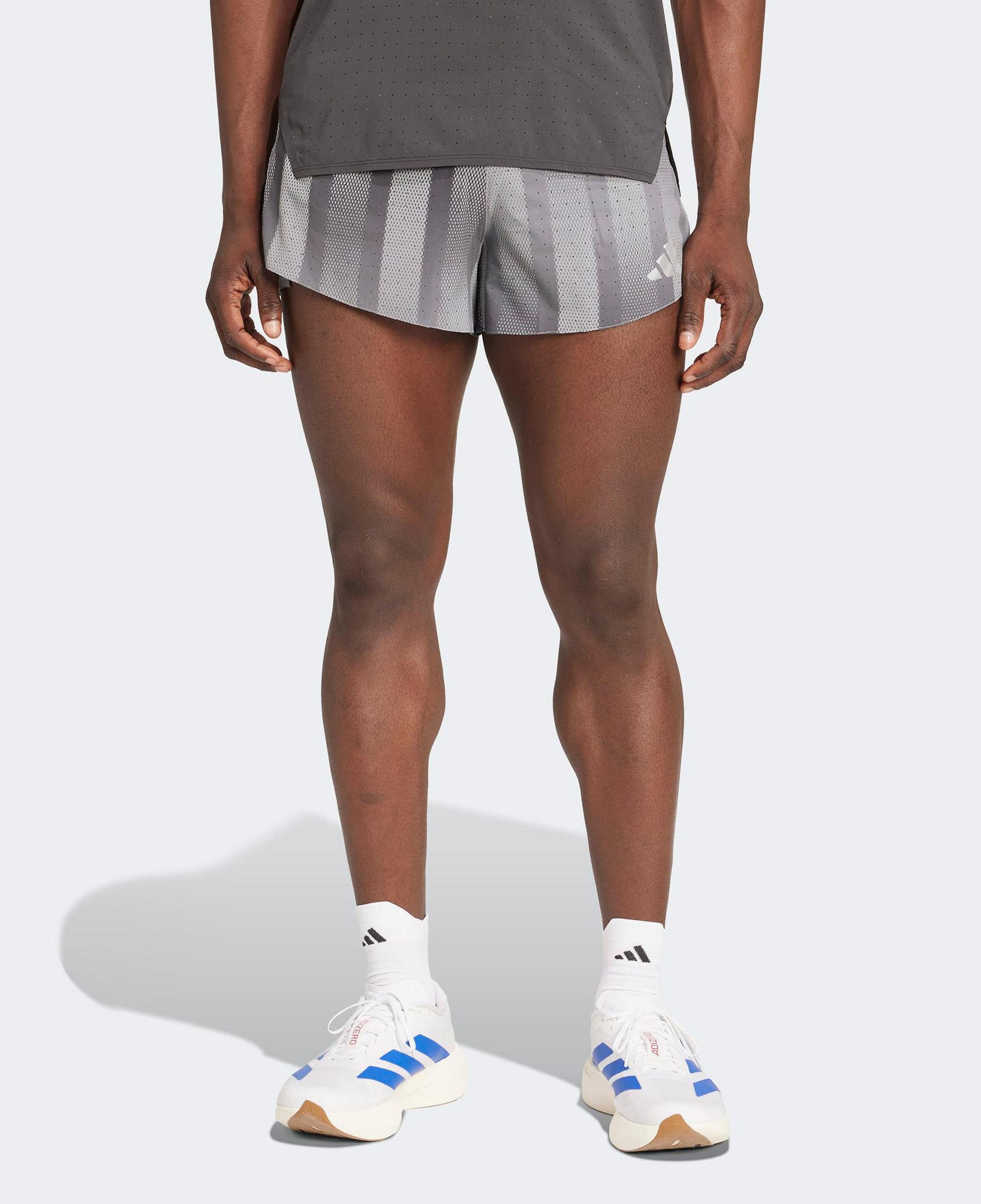 adidas Adizero Btn Running Gel Erkek Gri Koşu Şortu
