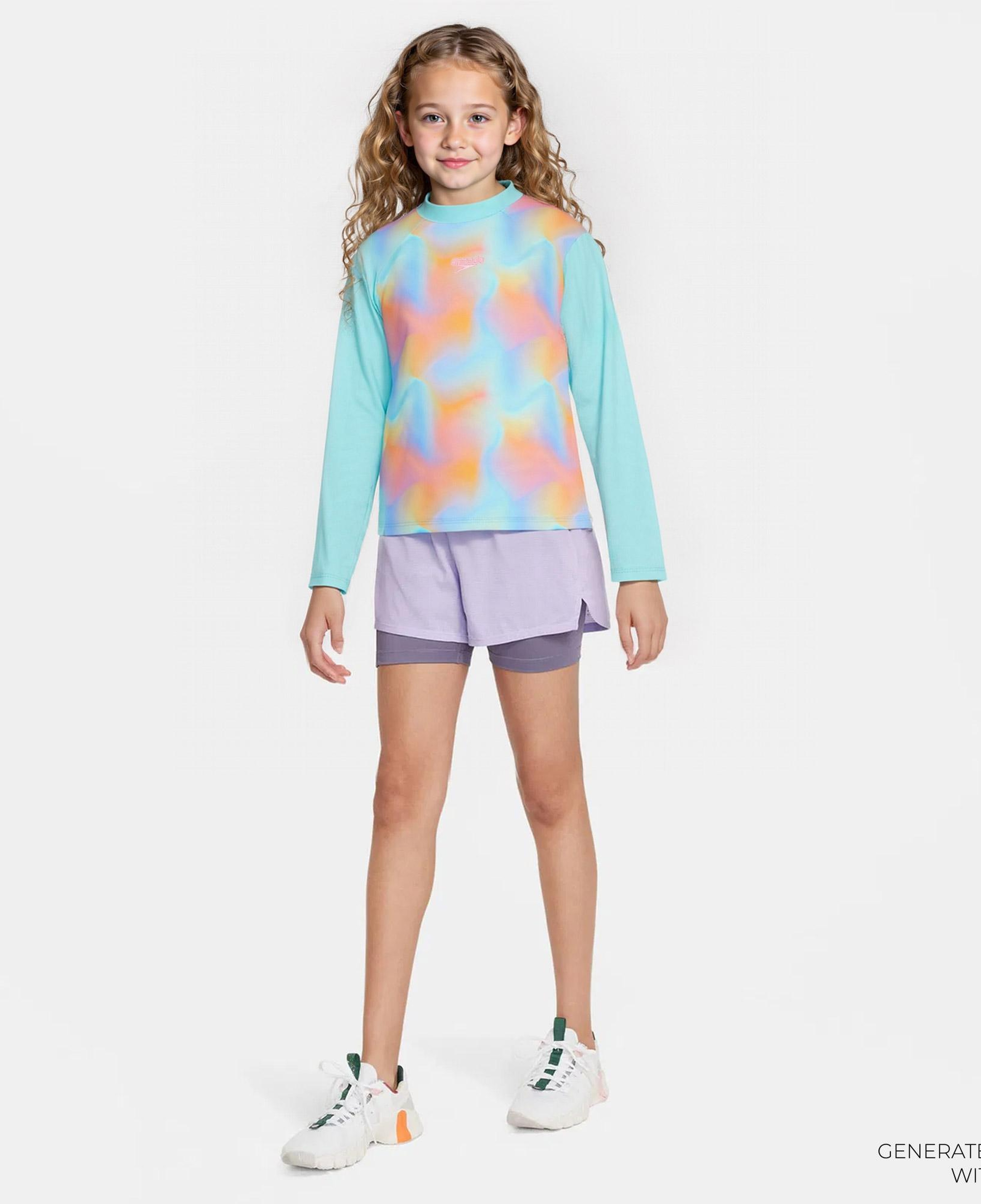 Speedo Printed Long Sleeve Junior Rash Top Çocuk Yüzücü Üstü