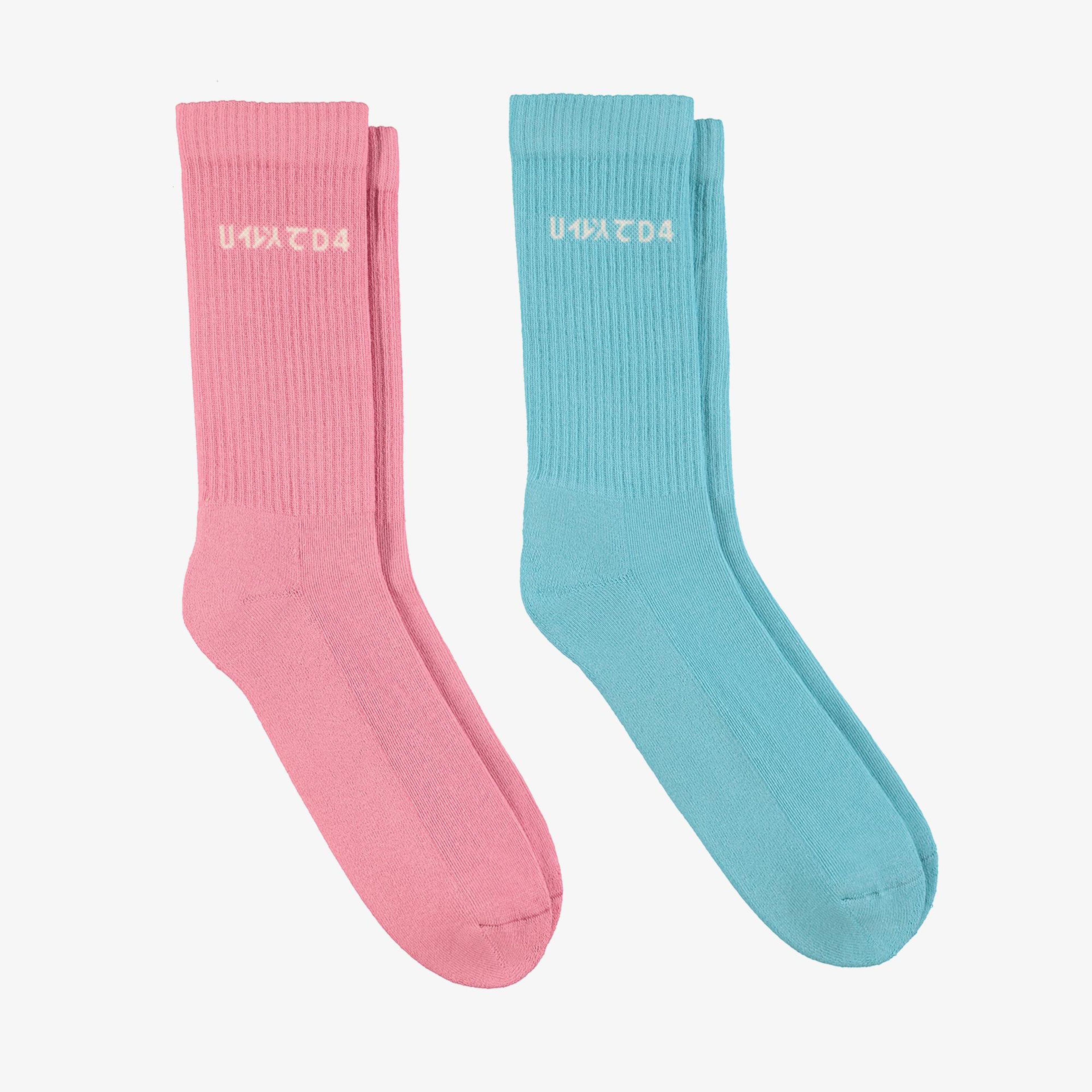 UNTIED4 2'li Yeşil/Pembe Soket Çorap