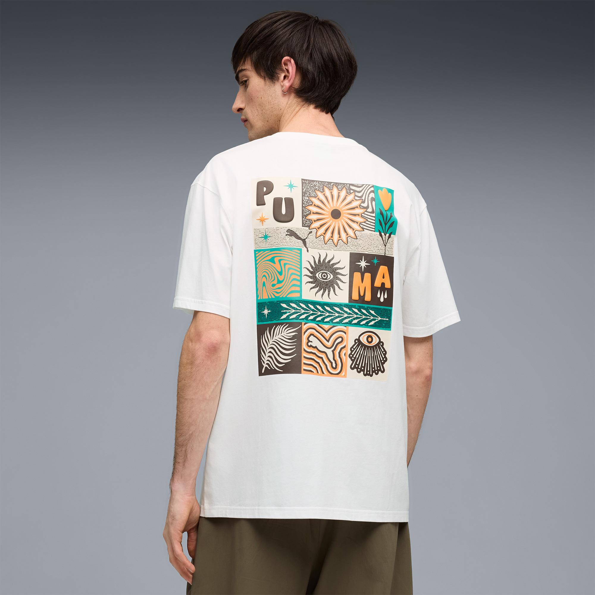 Puma Sunset Drive Relaxed Erkek Beyaz T-Shirt