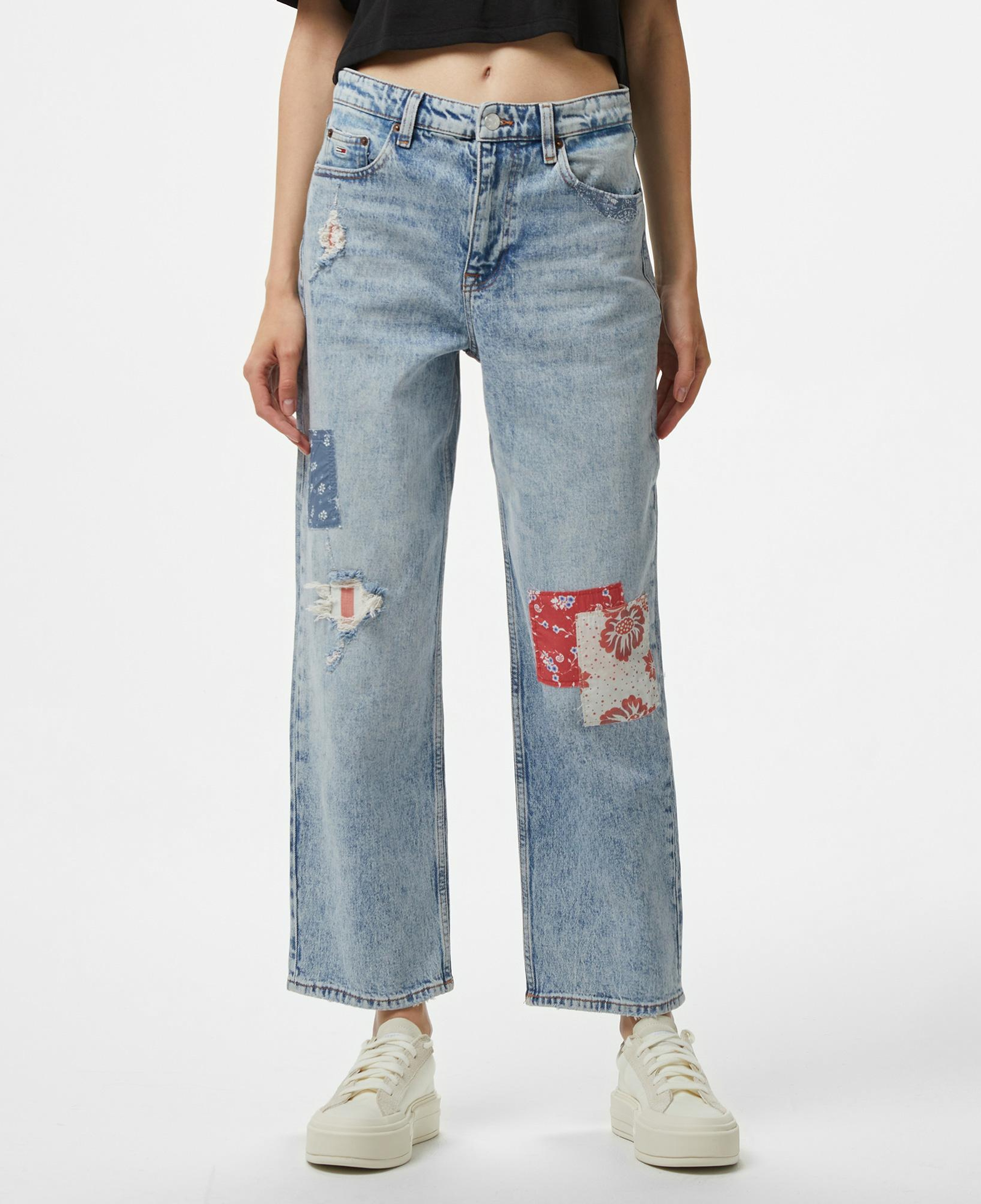 Tommy Hilfiger Patchwork Kadın Mavi Pantolon