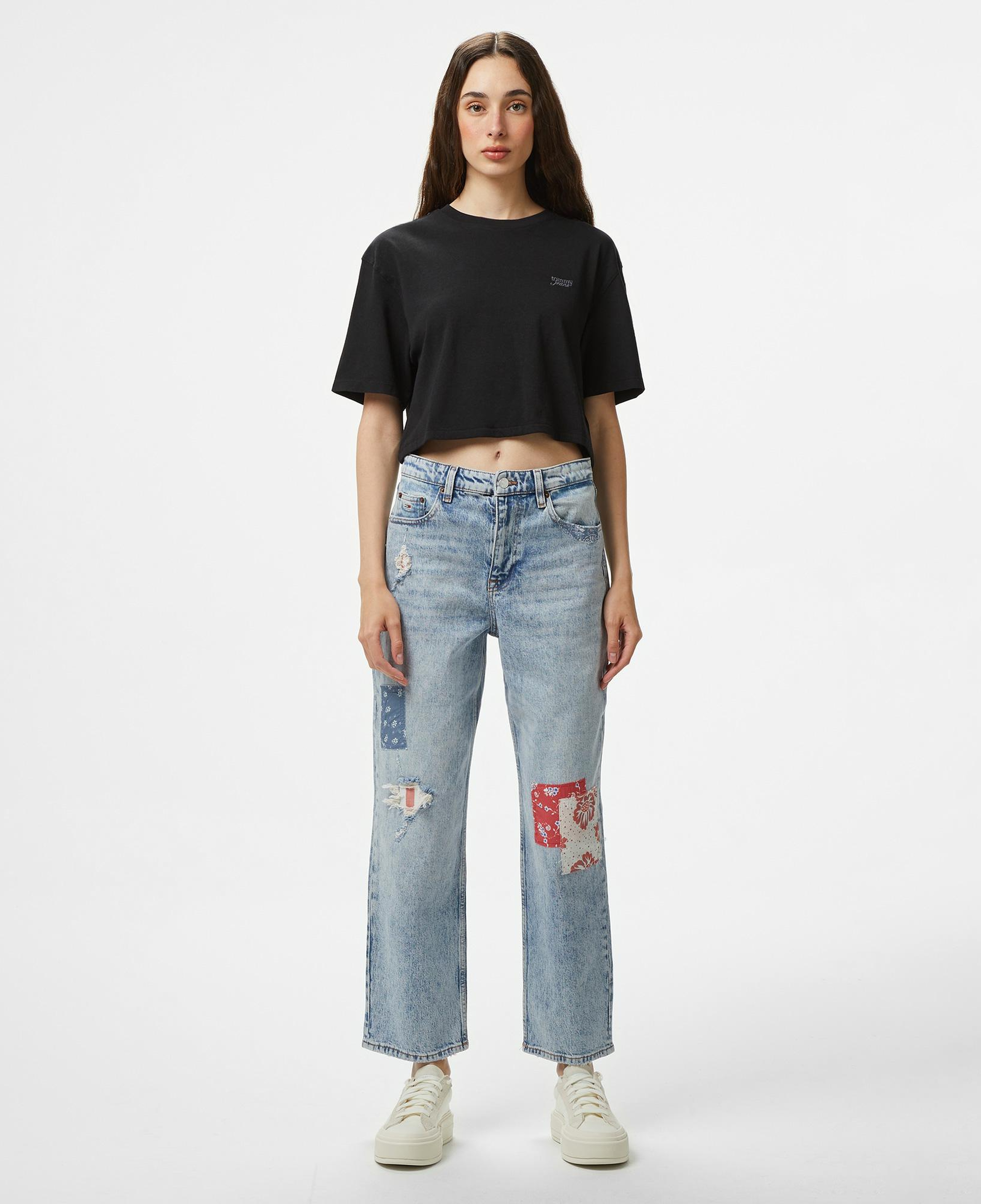 Tommy Hilfiger Patchwork Kadın Mavi Pantolon