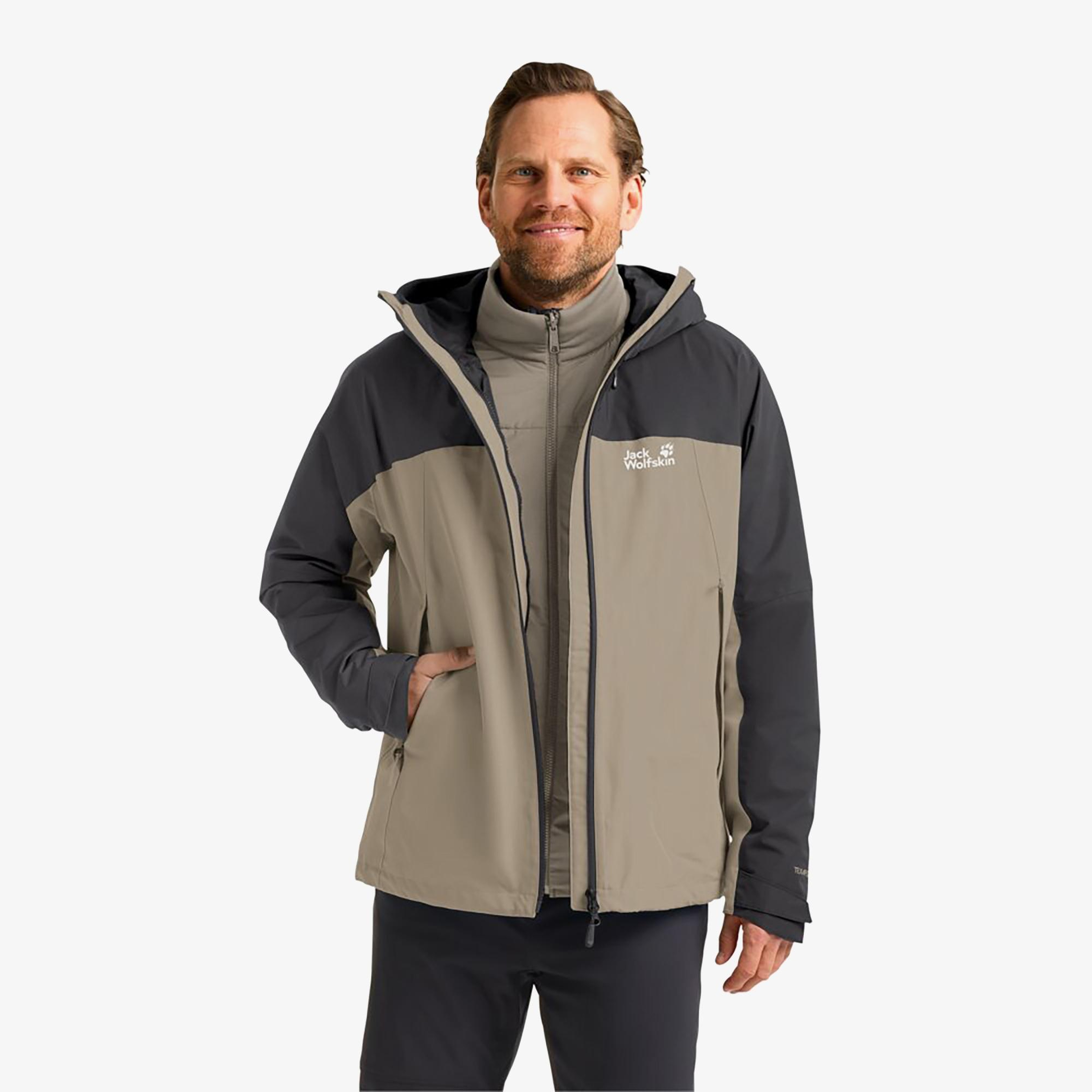 Jack Wolfskin Wild Places 3in1 Erkek Bej Ceket