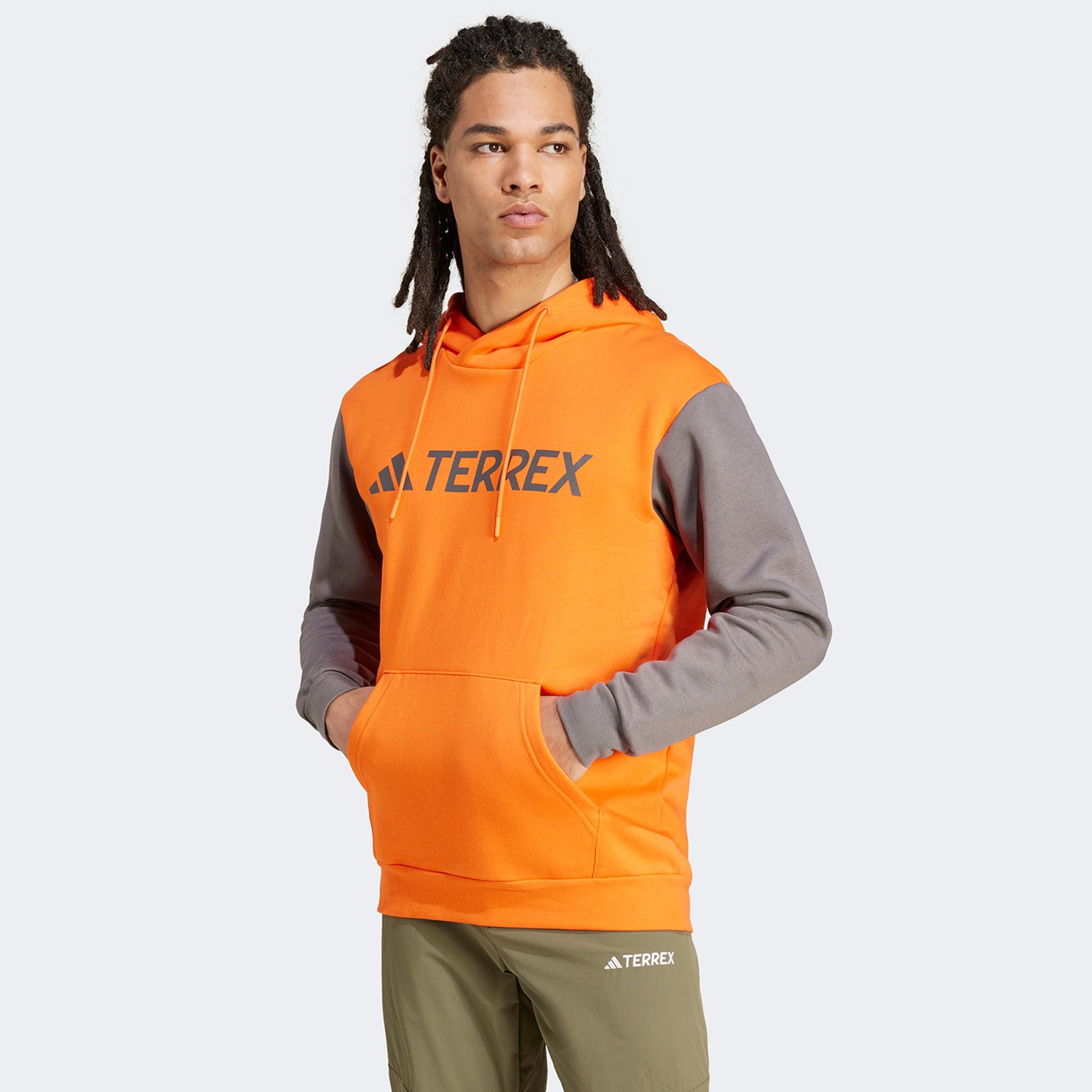 adidas Terrex Multi Large Kapüşonlu Erkek Turuncu Günlük Sweatshirt