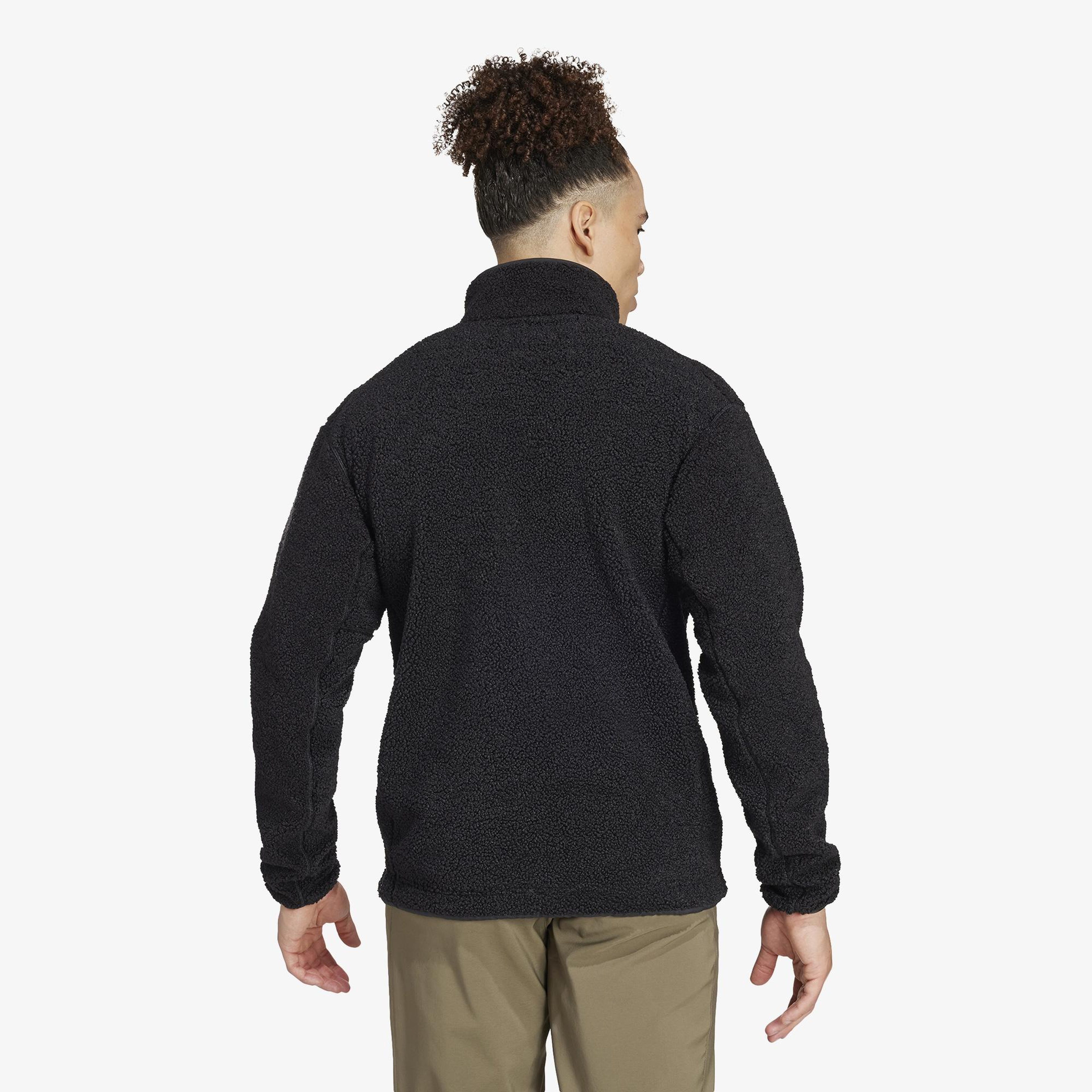 adidas Terrex Xploric High Pile Fleece Pullover Erkek Siyah Yürüyüş Polar