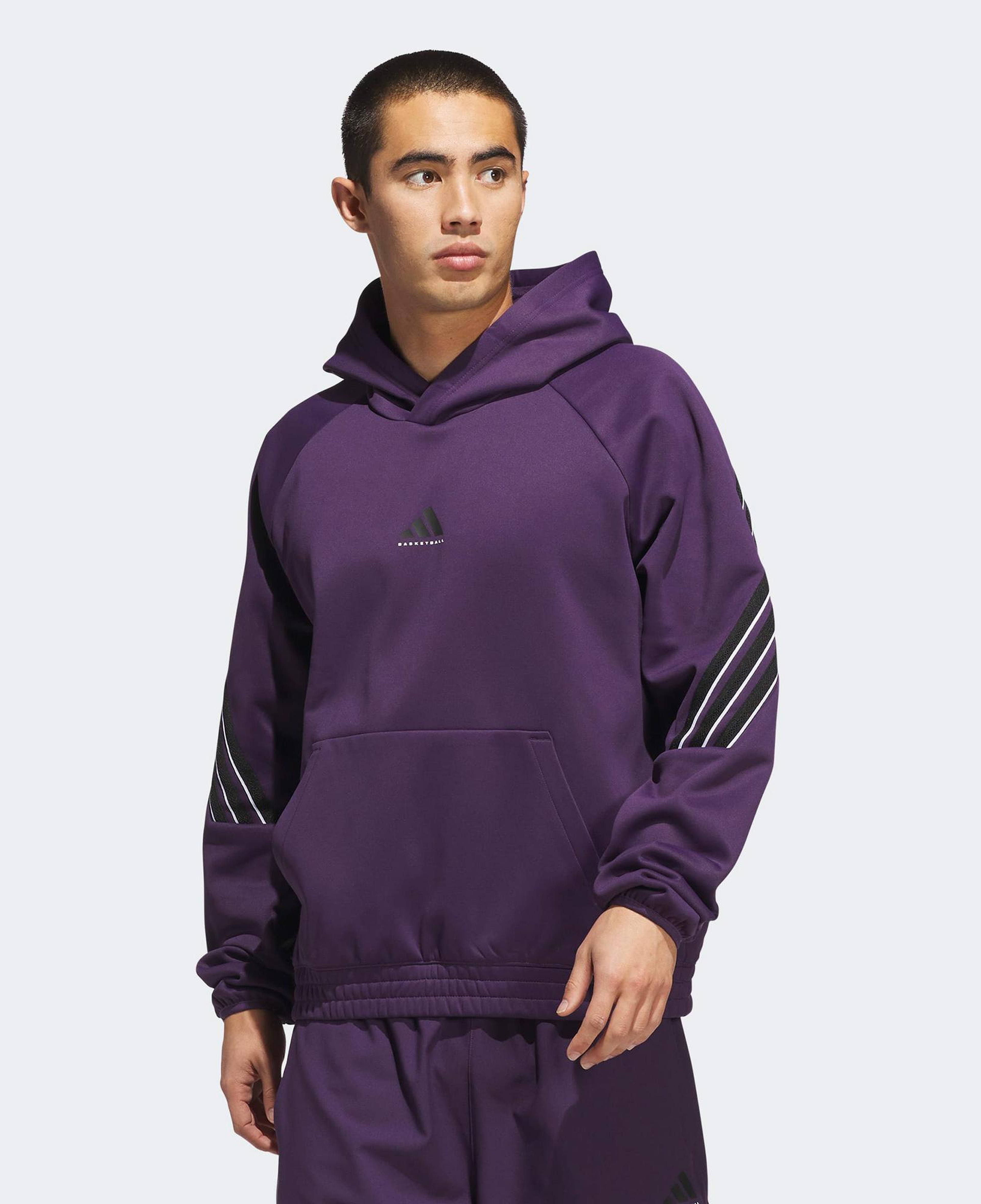 adidas Select Foundation Fleece Erkek Mor Basketbol Sweatshirt
