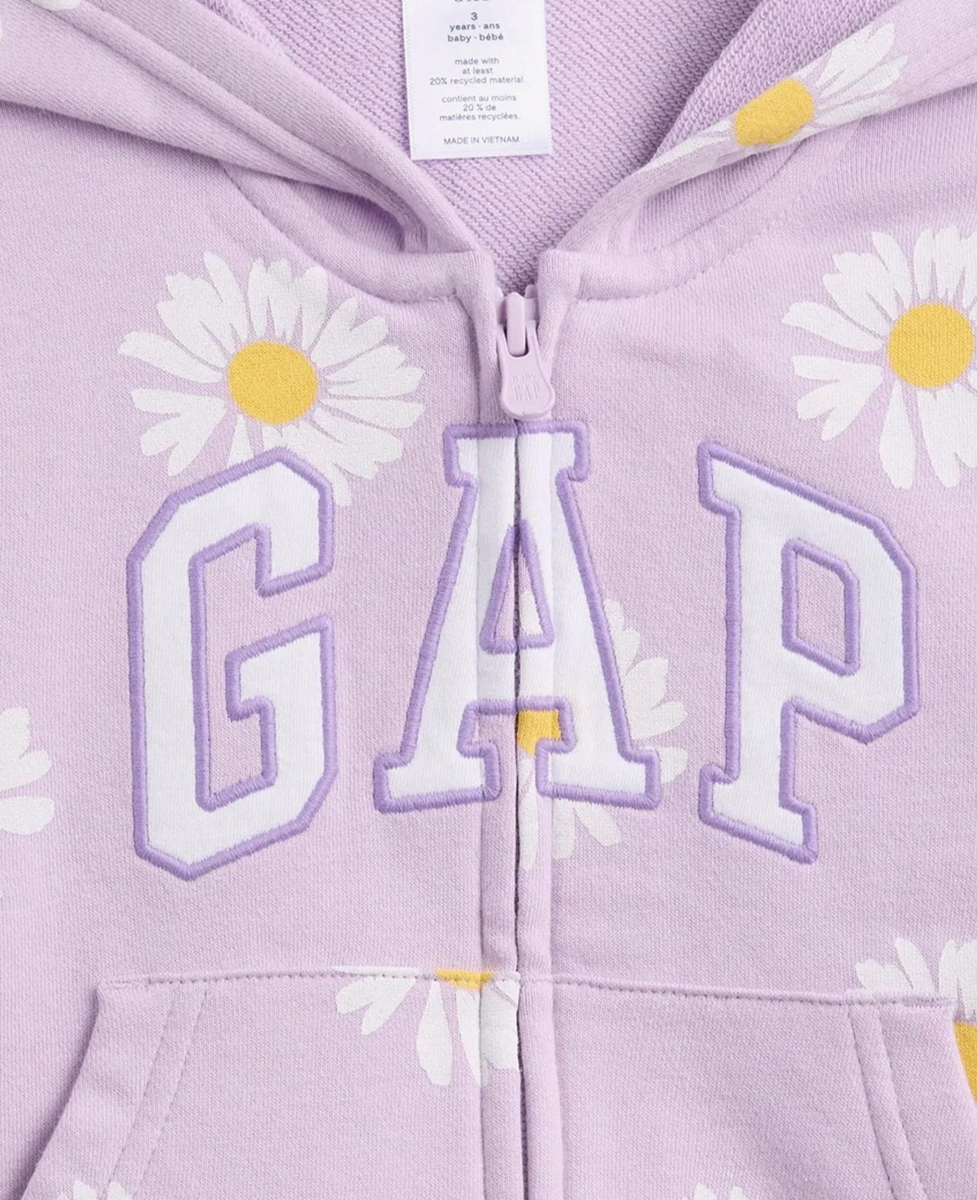 Gap V-French Logo Full Zip Çocuk Mor Sweatshirt