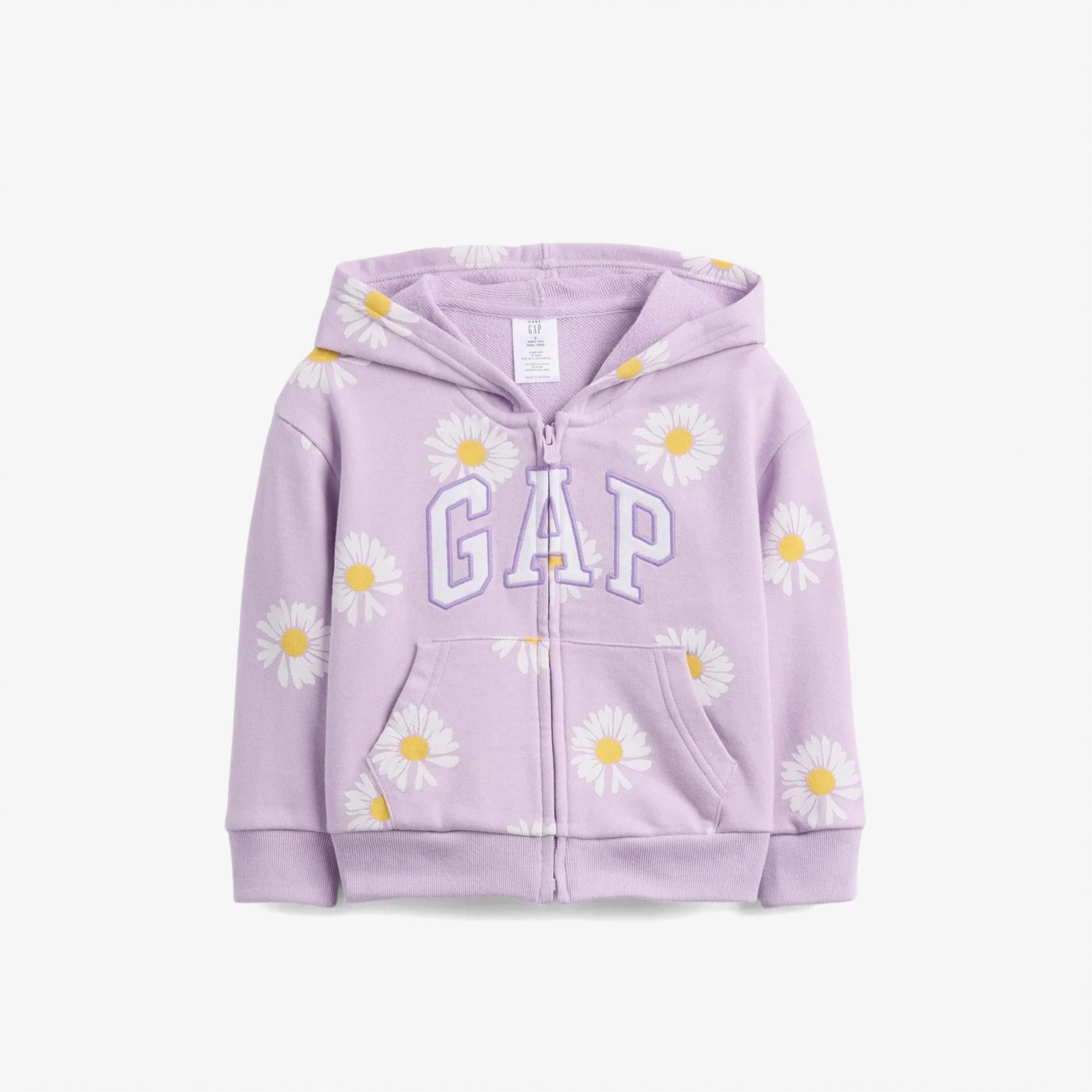 Gap V-French Logo Full Zip Çocuk Mor Sweatshirt