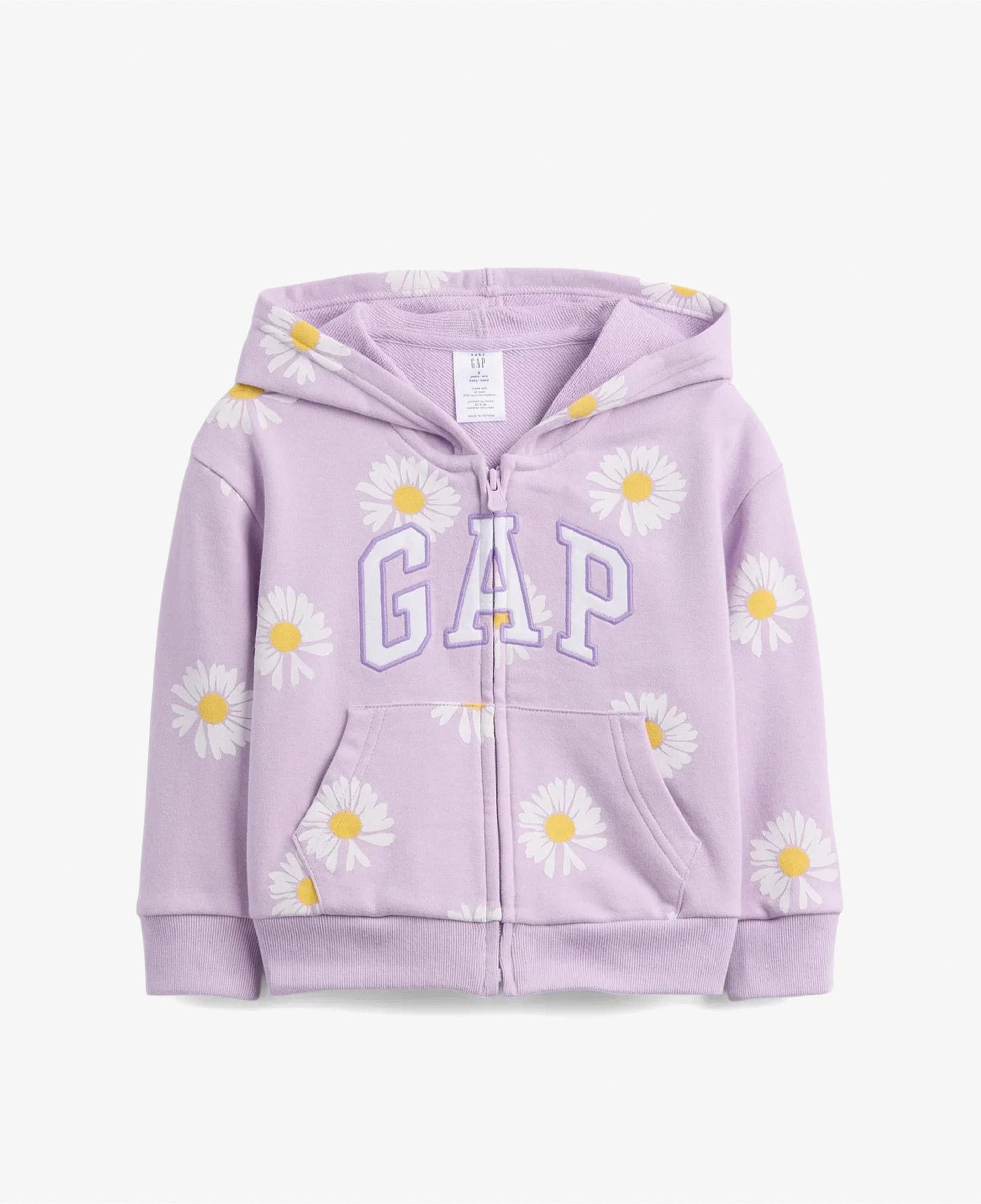 Gap V-French Logo Full Zip Çocuk Mor Sweatshirt