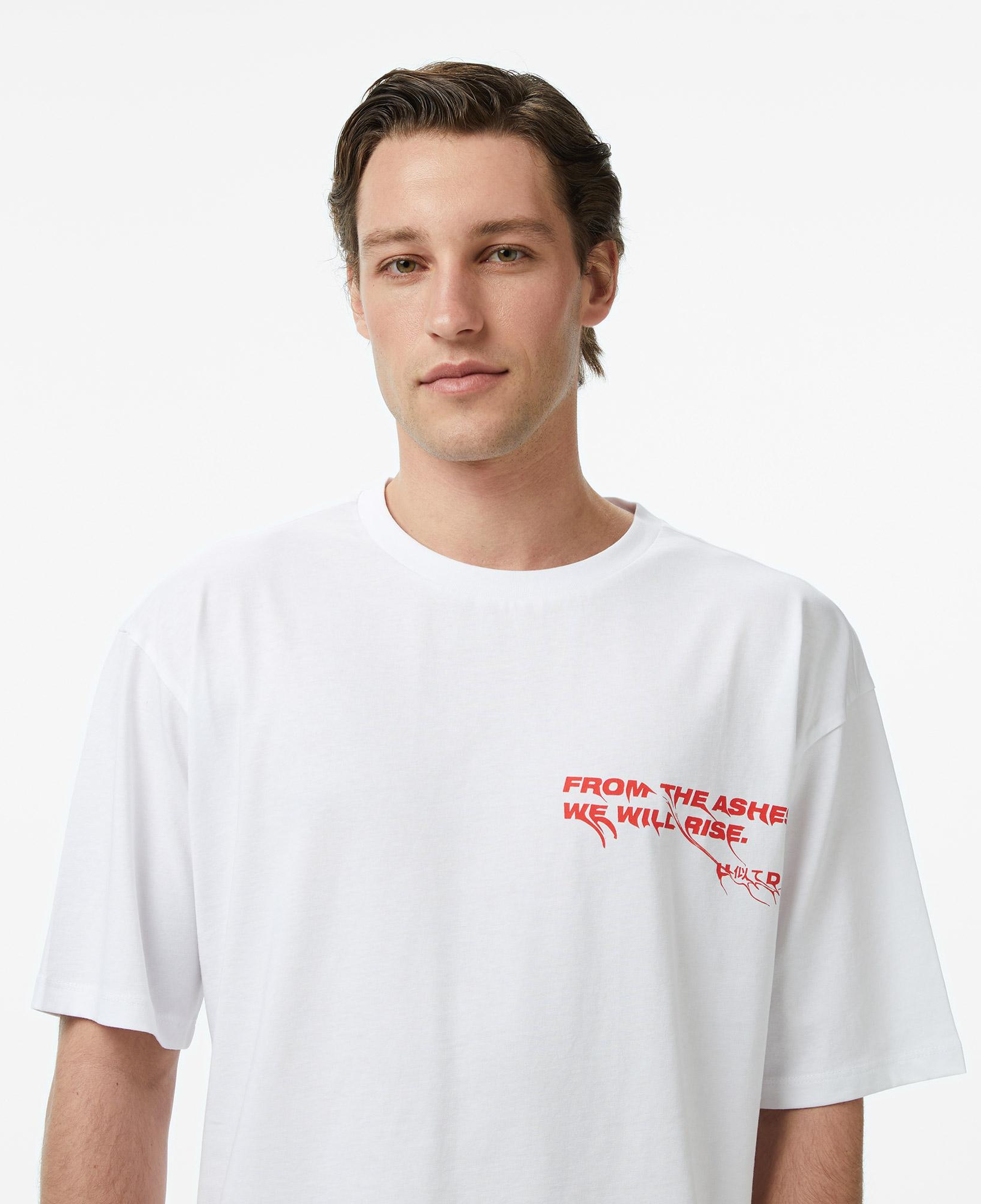 UNITED4 Regular Fit Erkek Beyaz T-Shirt
