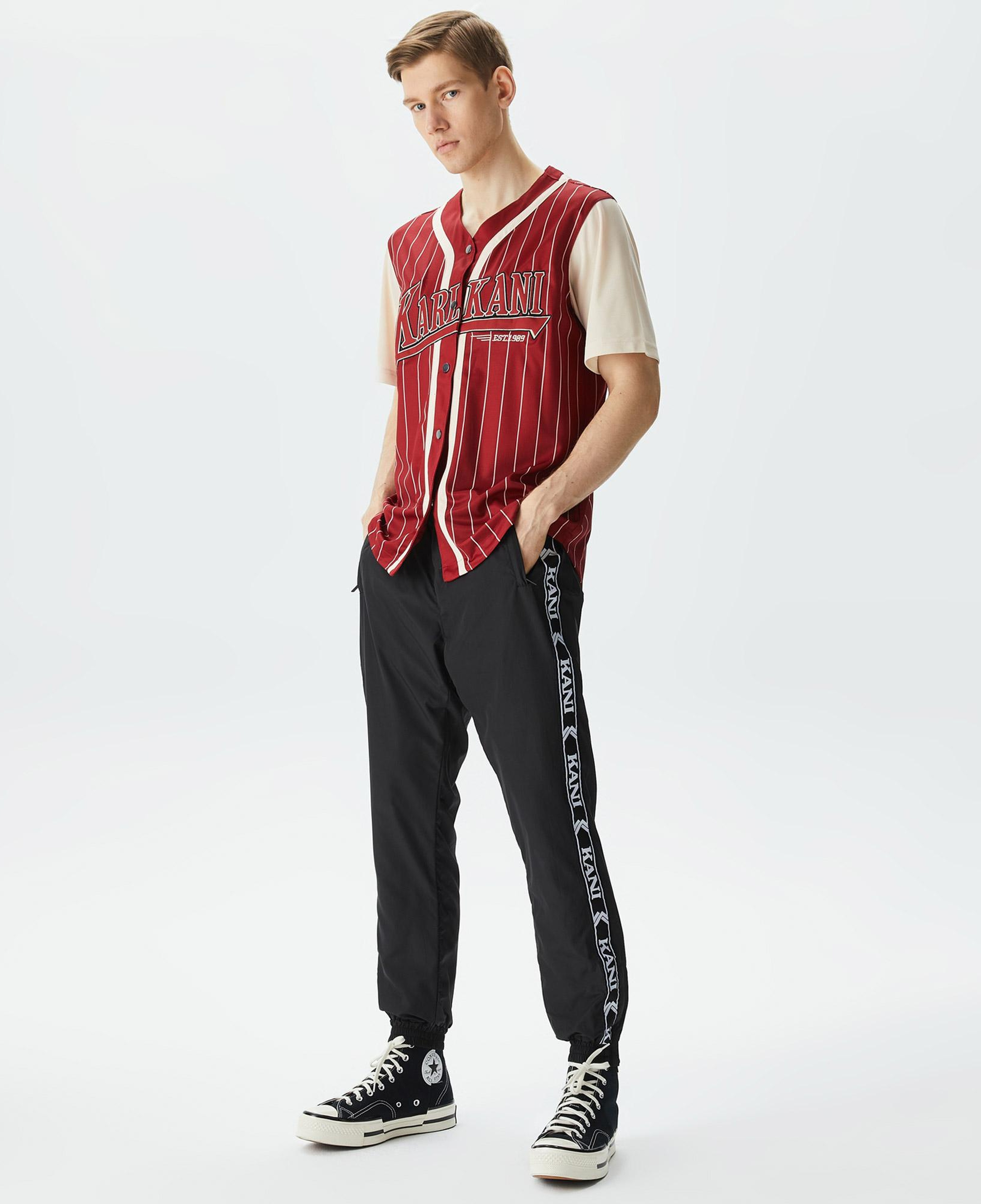 Karl Kani Trekking Block Pinstripe Baseball Erkek Kırmızı Gömlek