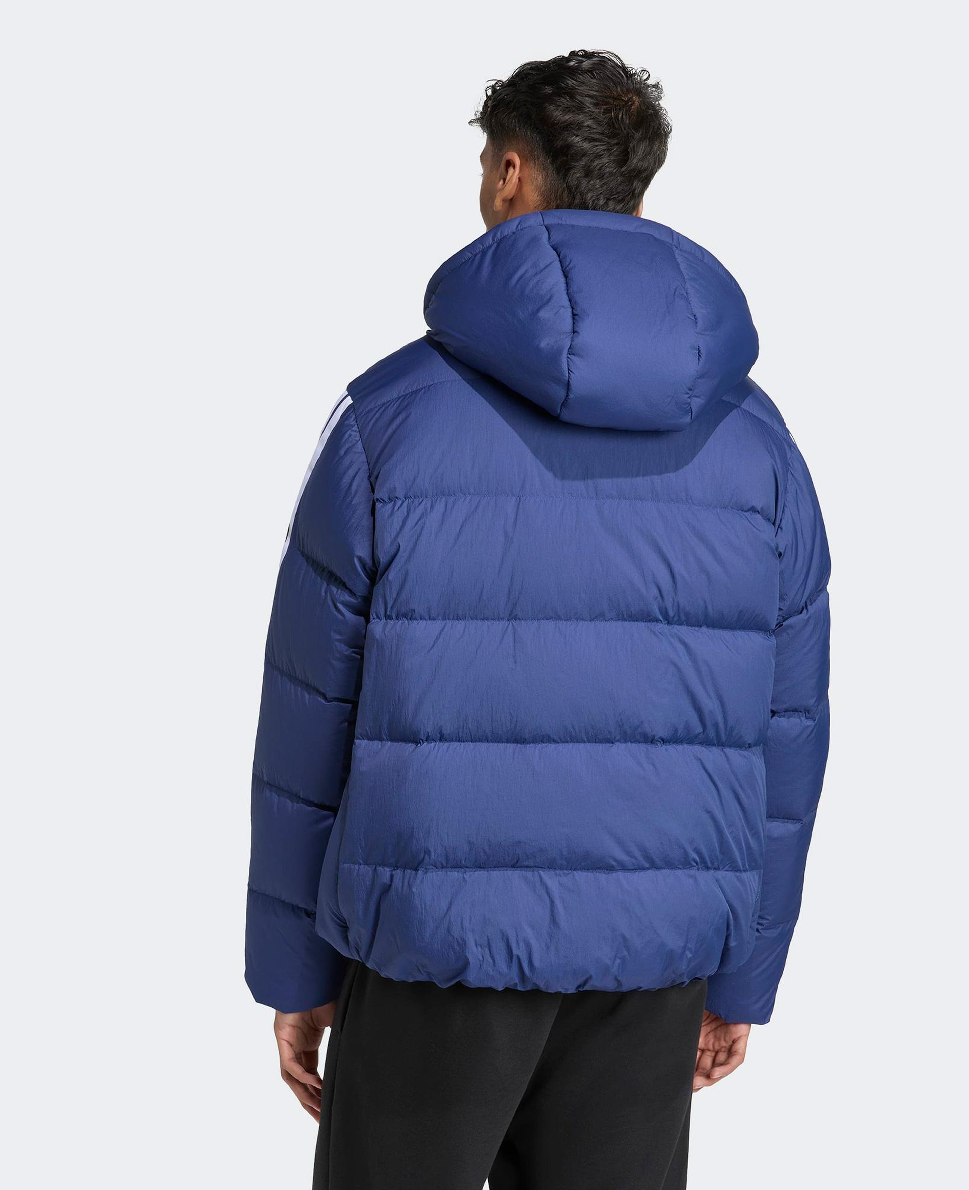adidas Essentials Climawarm 3 Stripes Puffer Down Kapüşonlu Erkek Lacivert Outdoor Montu
