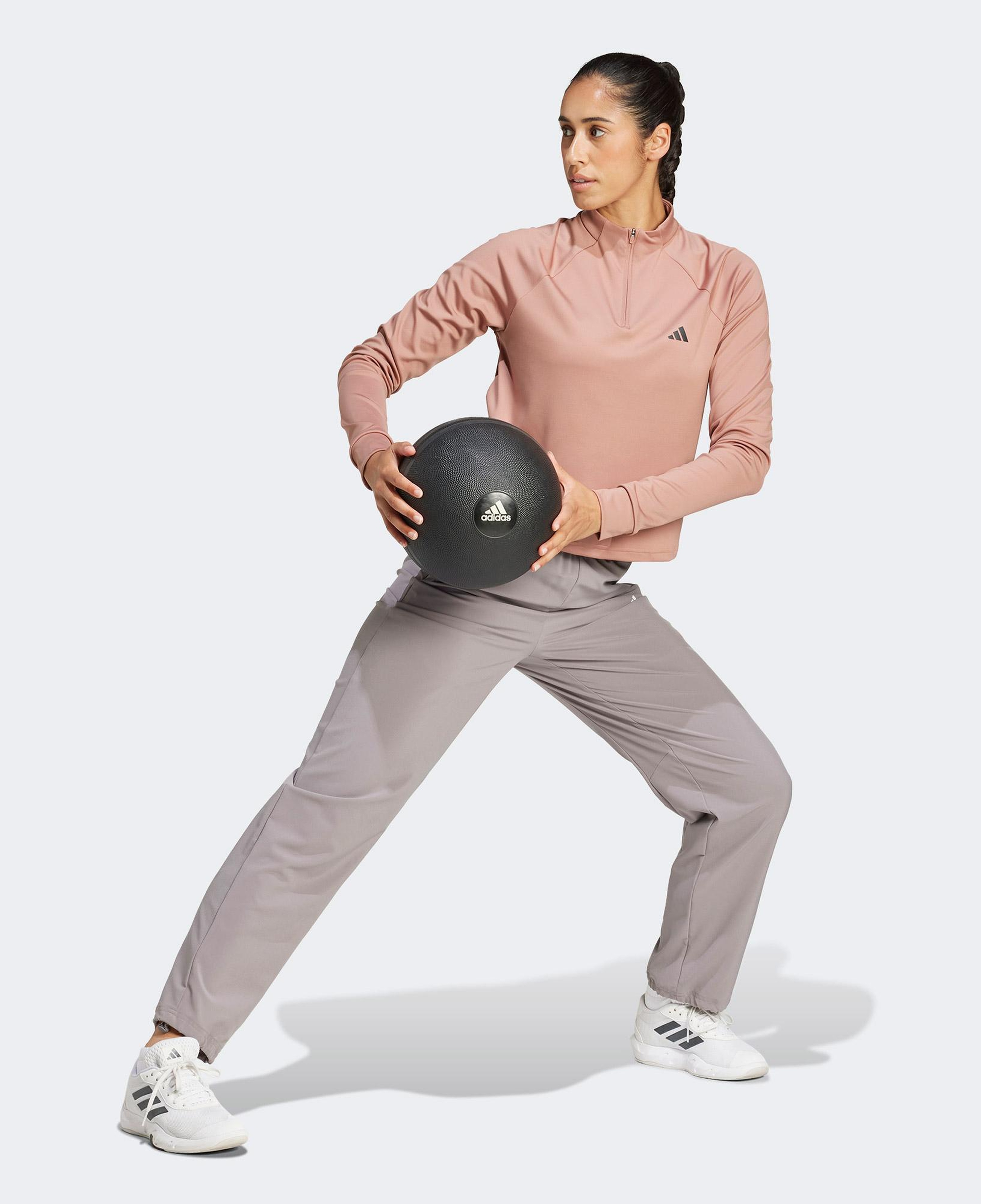 adidas Train Essentials Minimal 1/4 Zip Kadın Pembe Eşofman Üstü