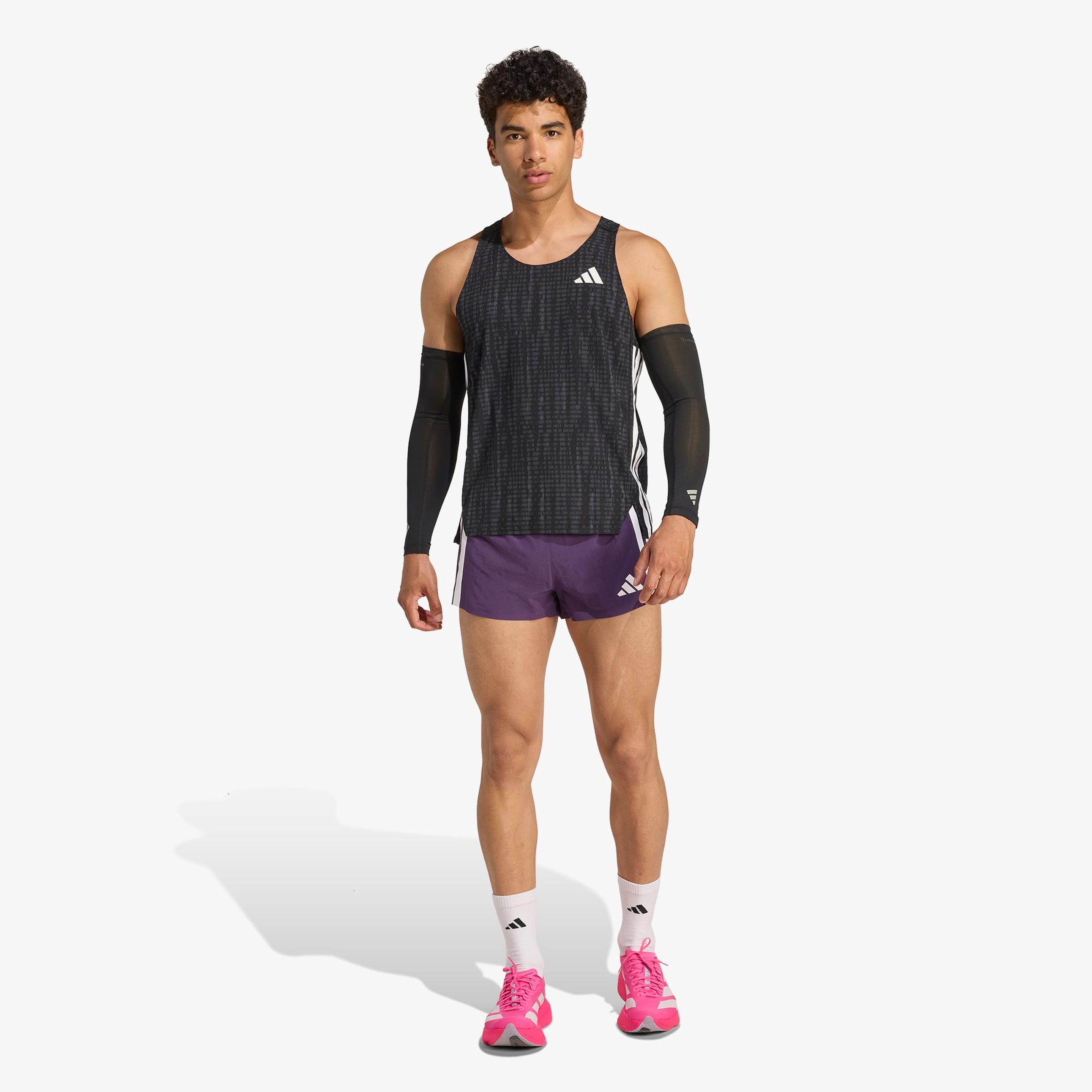 adidas Adizero Running Split Erkek Mor Koşu Şortu