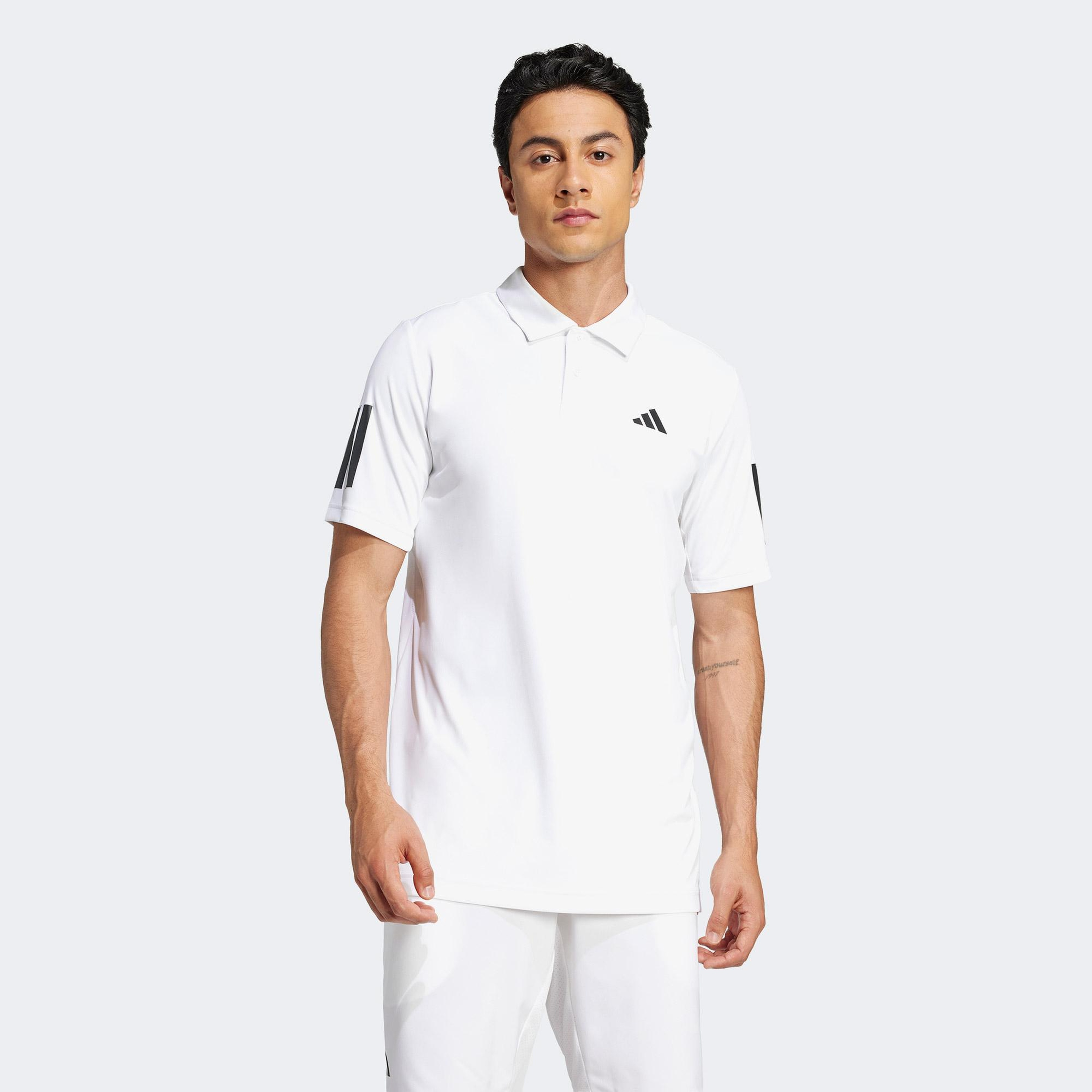 adidas Club 3 Stripes Erkek Beyaz Tenis Polo