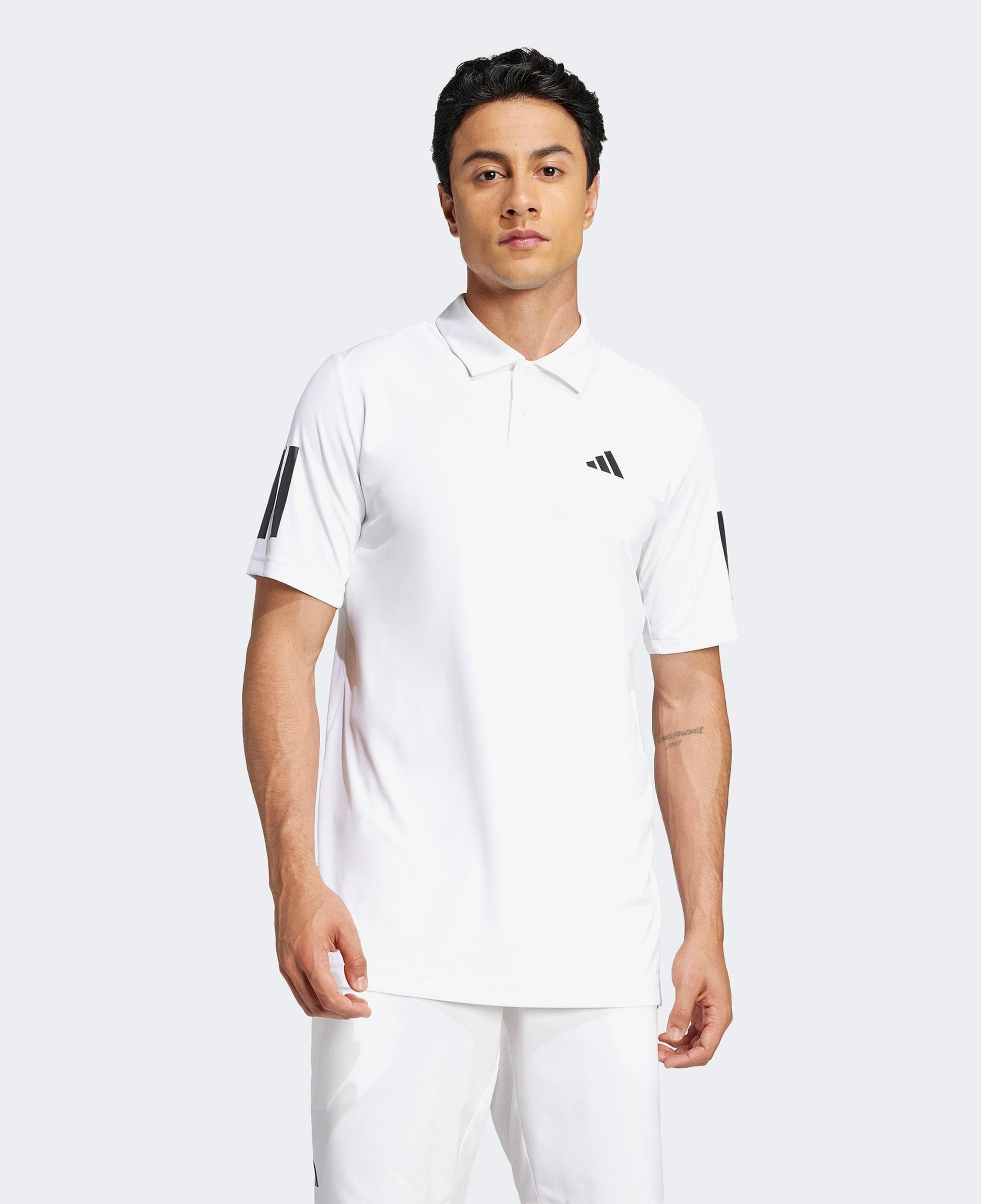 adidas Club 3 Stripes Erkek Beyaz Tenis Polo