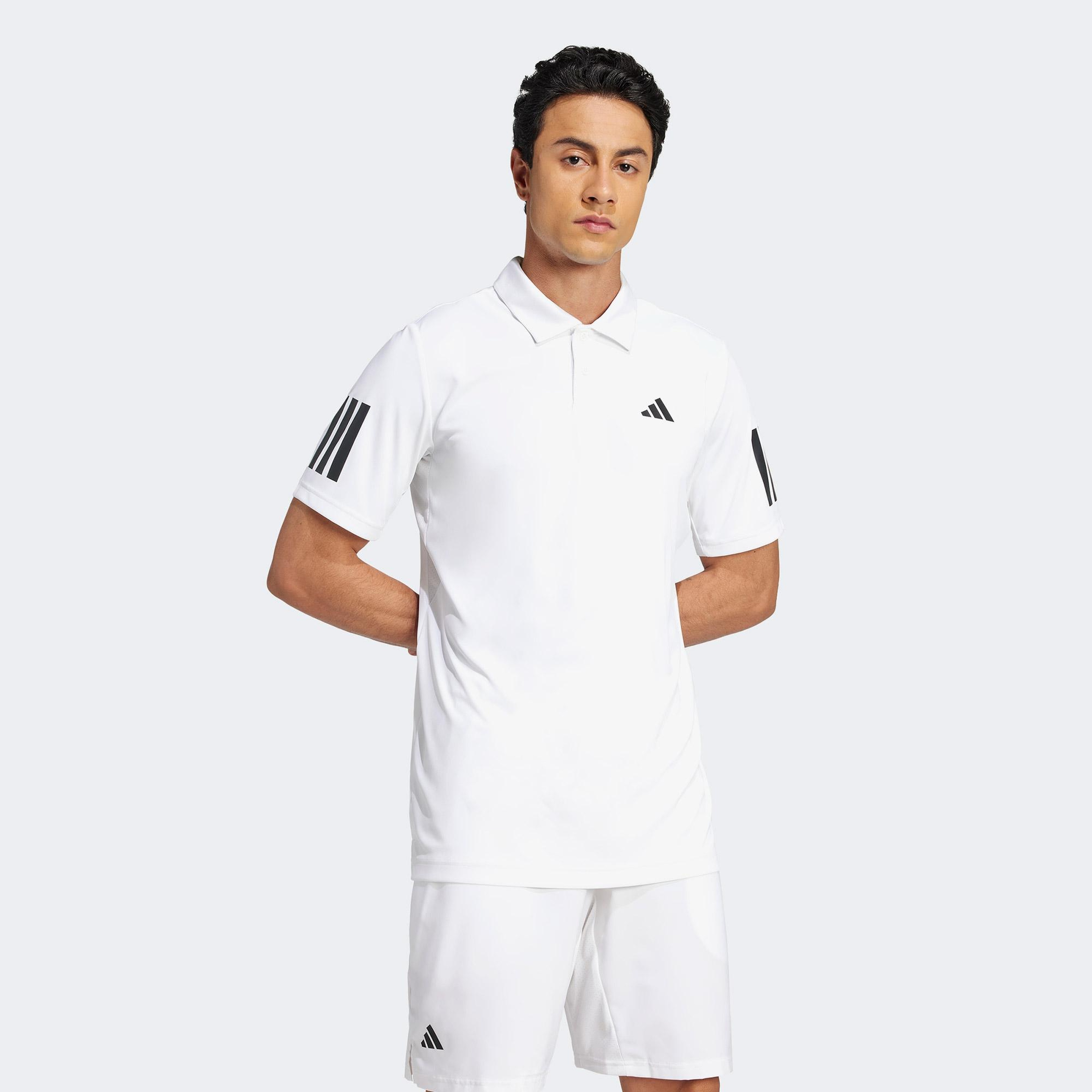 adidas Club 3 Stripes Erkek Beyaz Tenis Polo
