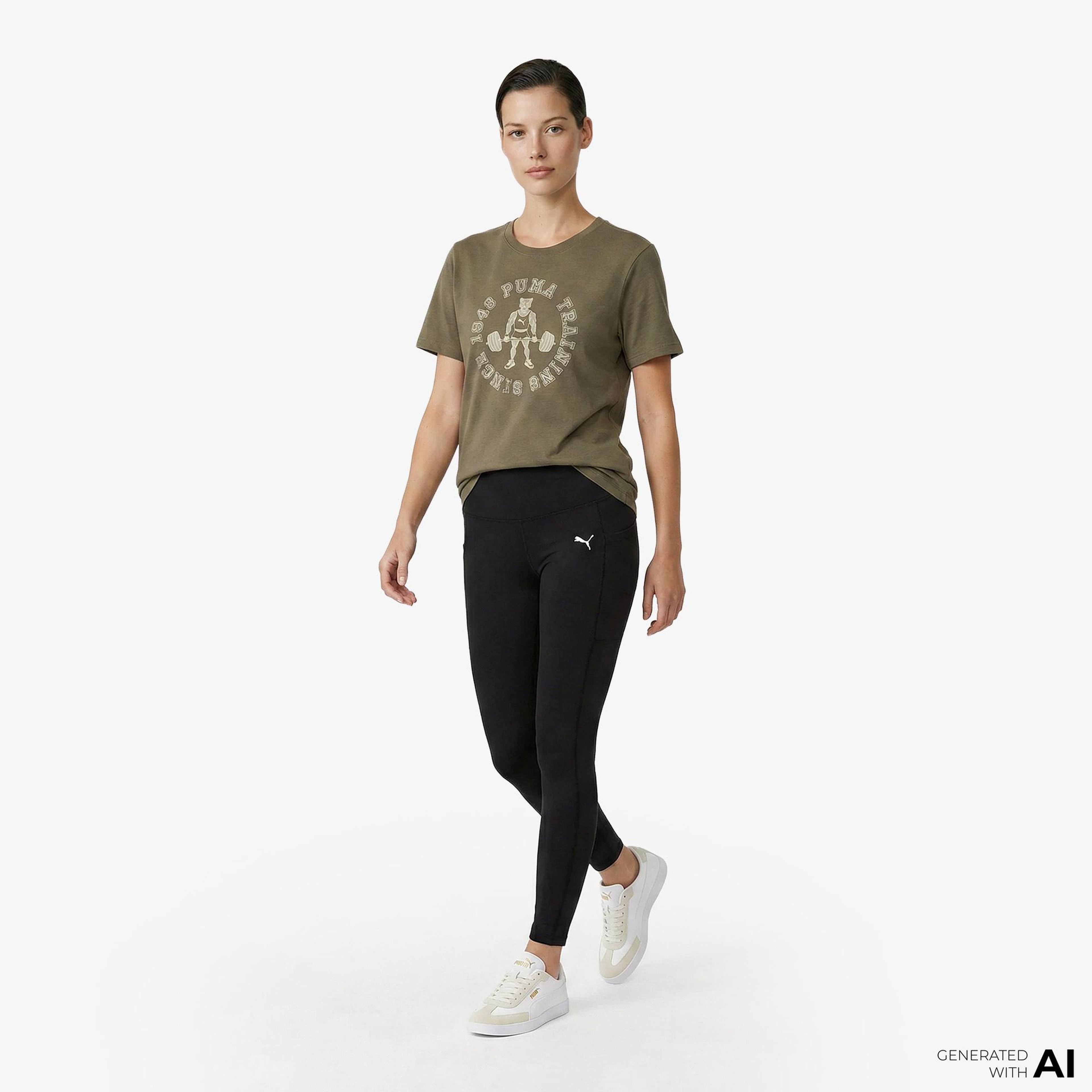 Puma Graphic 2 Erkek Haki Antrenman T-Shirt