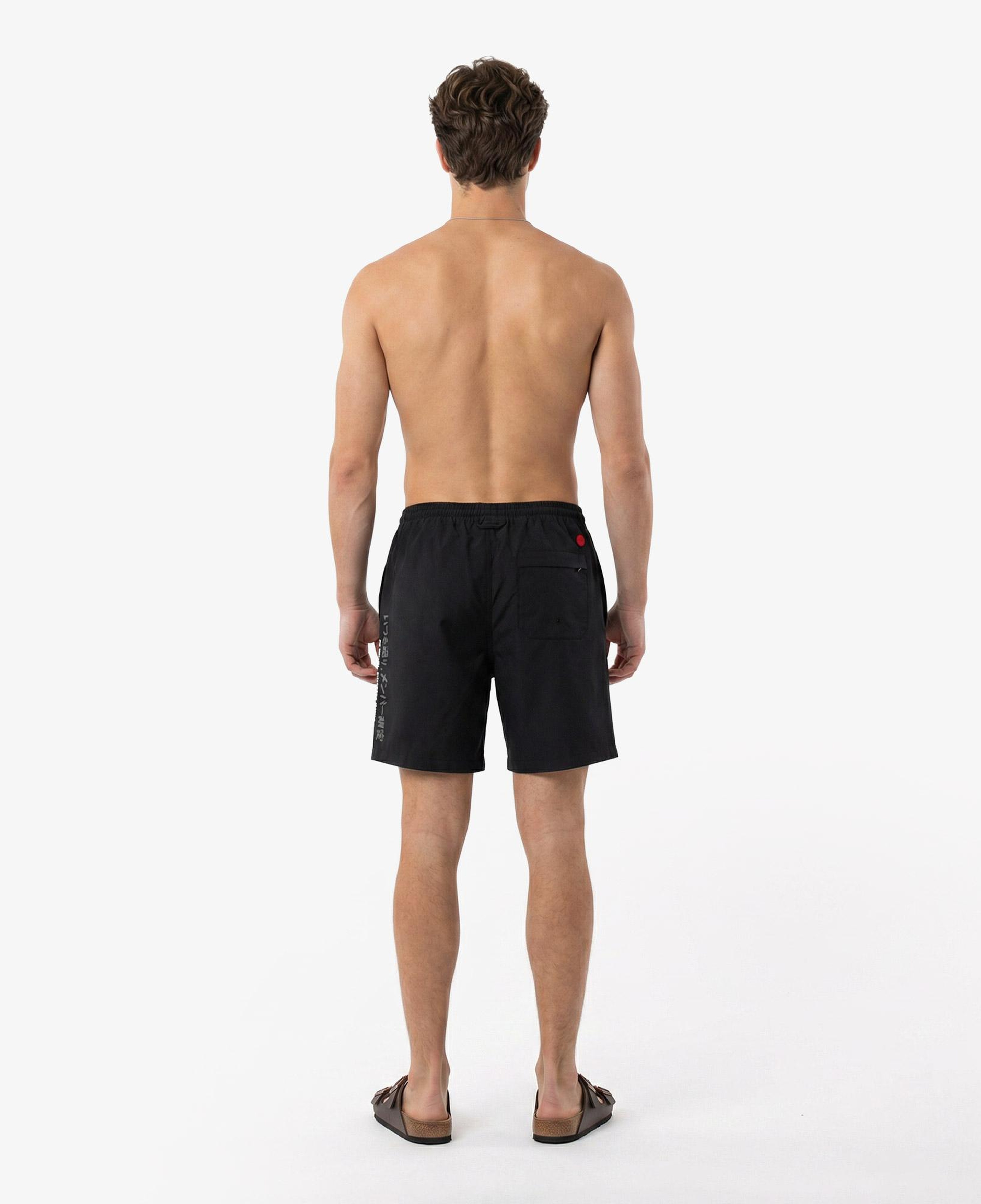 UNITED4 Regular Fit Erkek Siyah Deniz Şortu