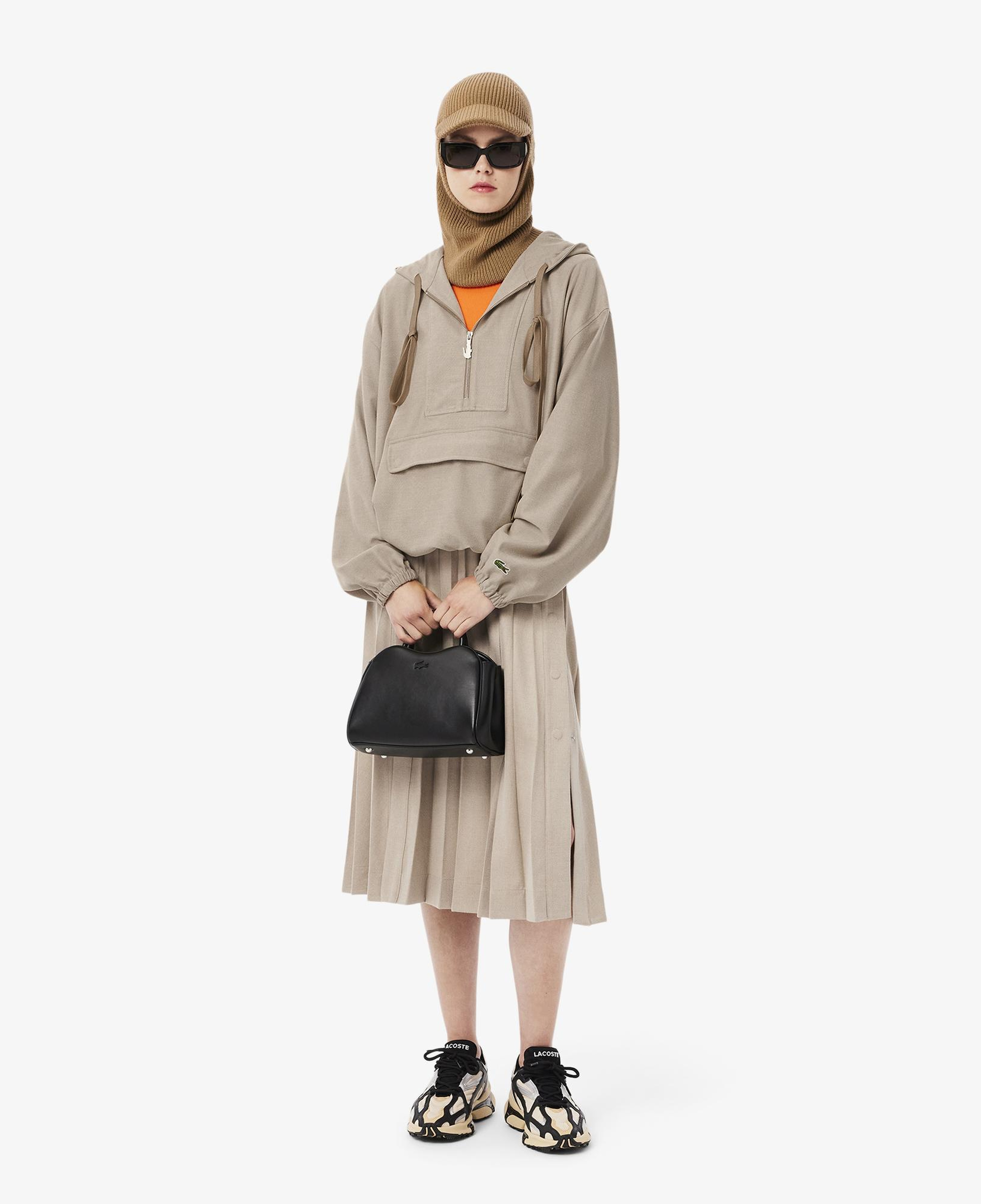 Kadın Oversize Fit Kapüşonlu Bej Ceket