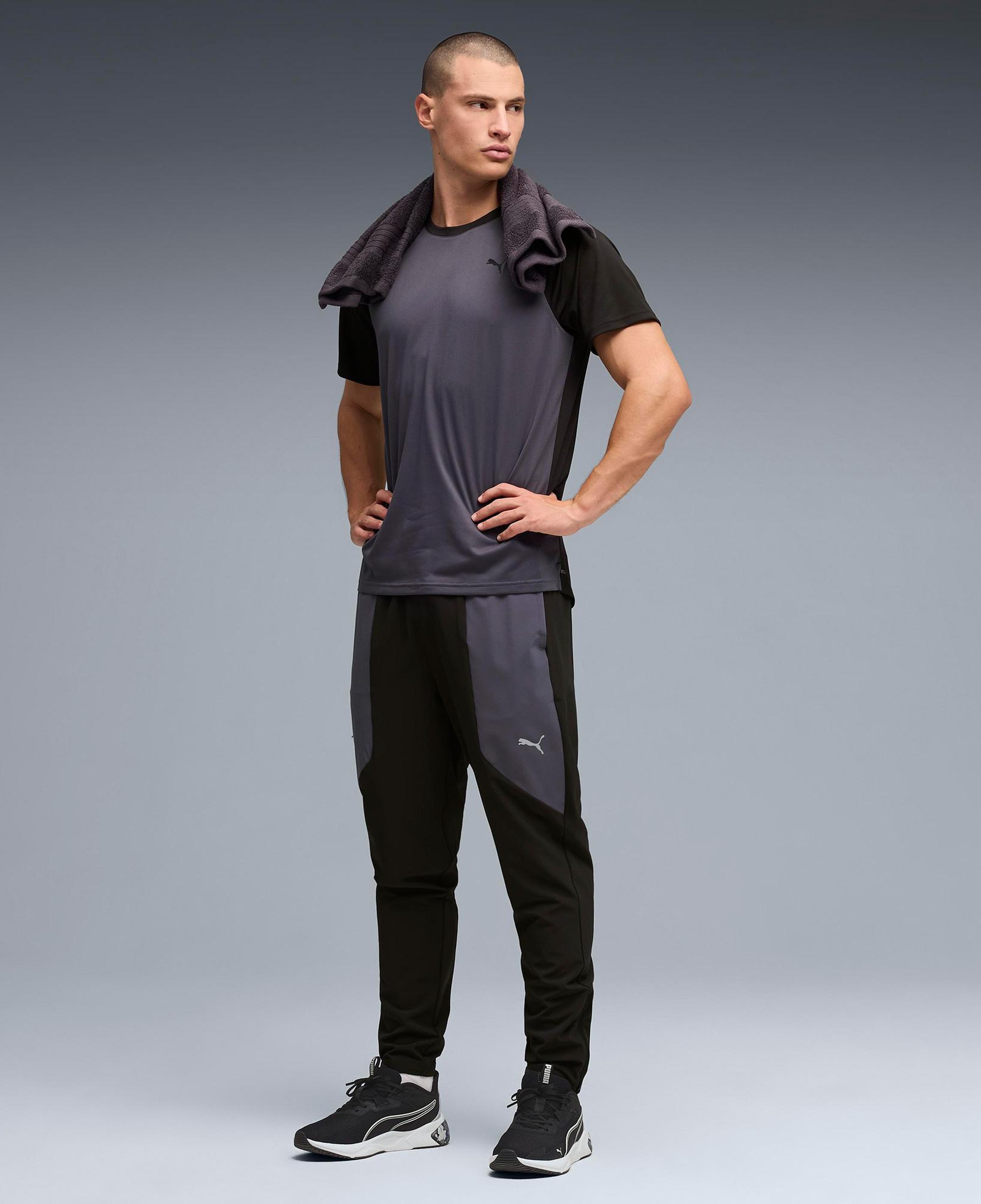 Puma Pwrtrain Fabric Mix Erkek Gri Antrenman T-Shirt