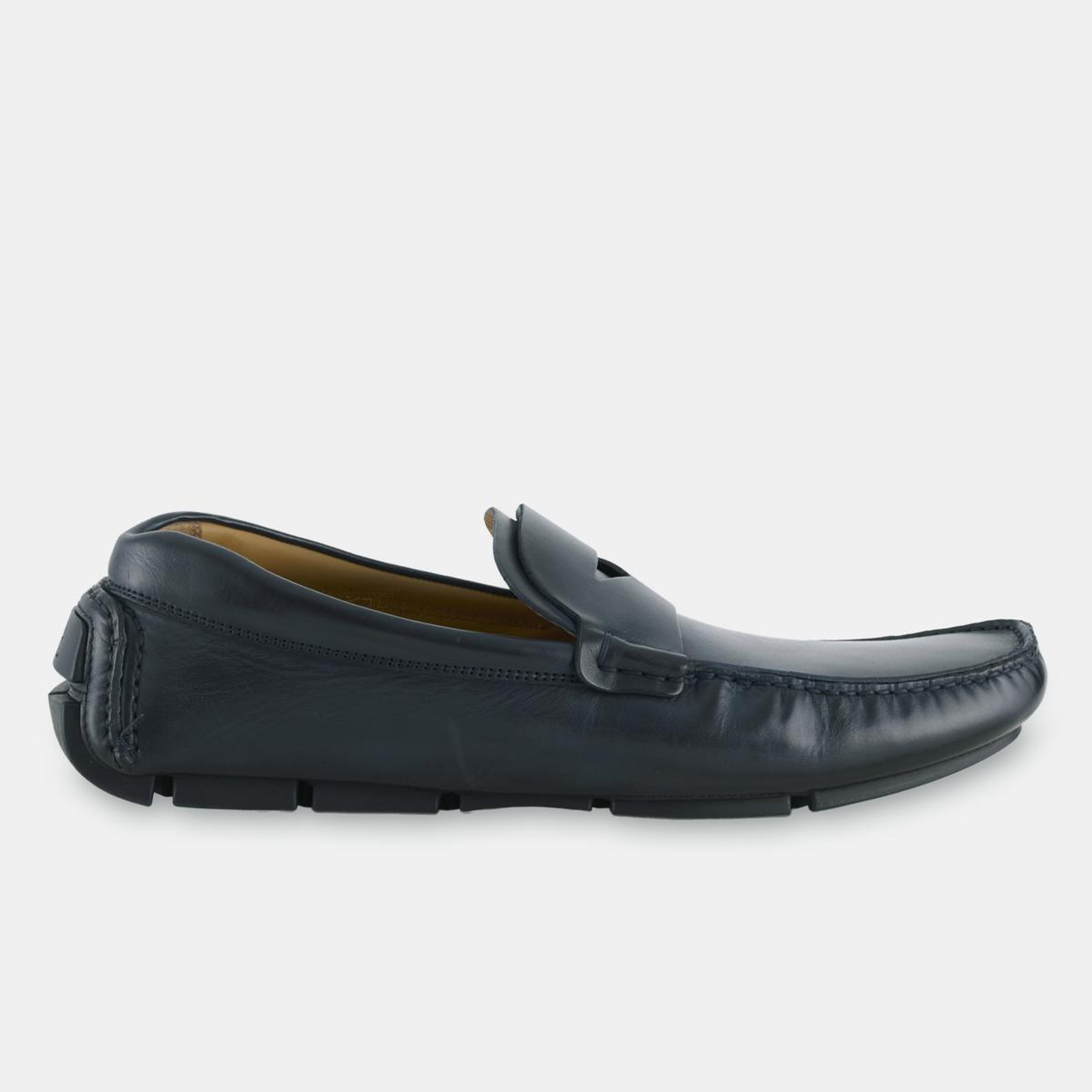 Erkek Mavi Deri Loafer