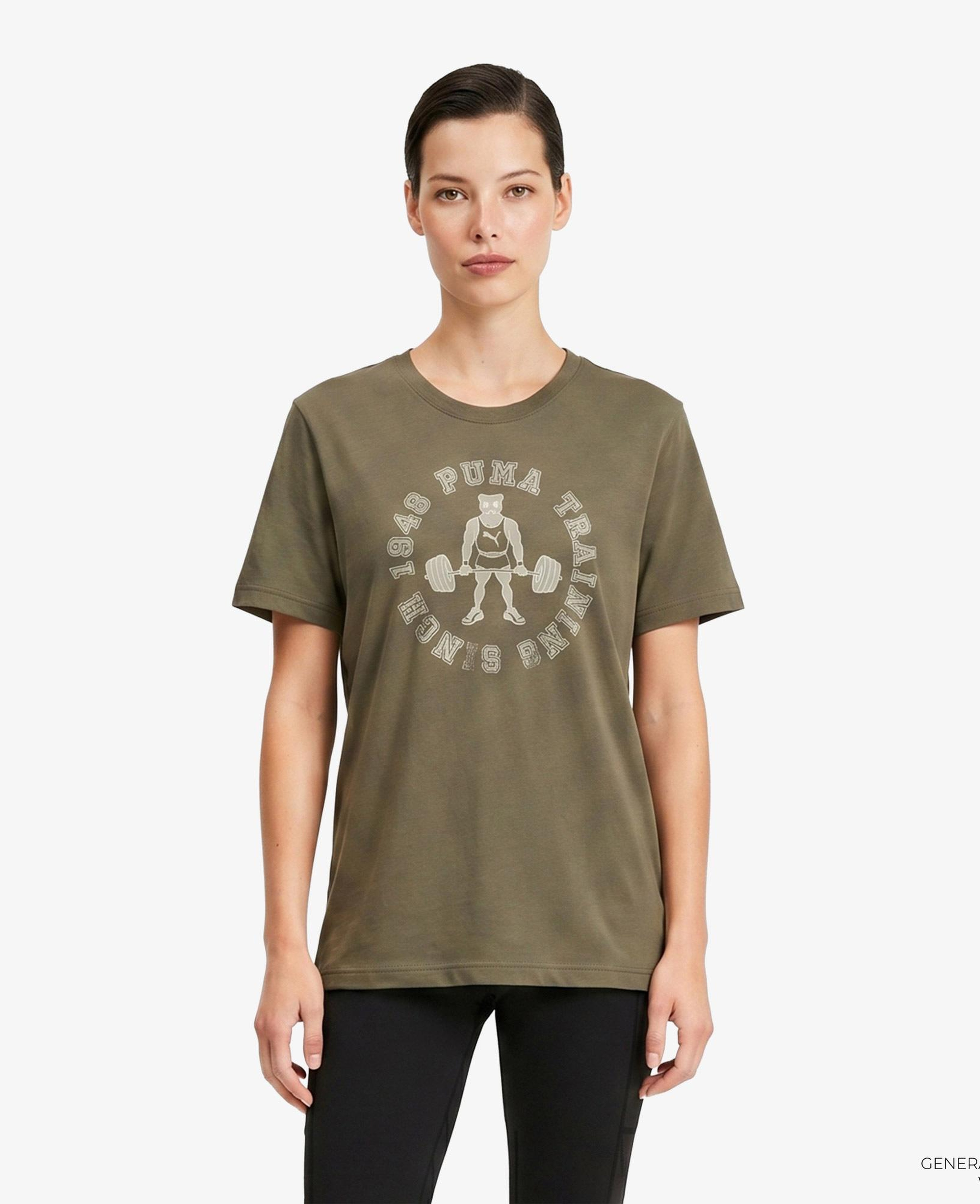 Puma Graphic 2 Erkek Haki Antrenman T-Shirt