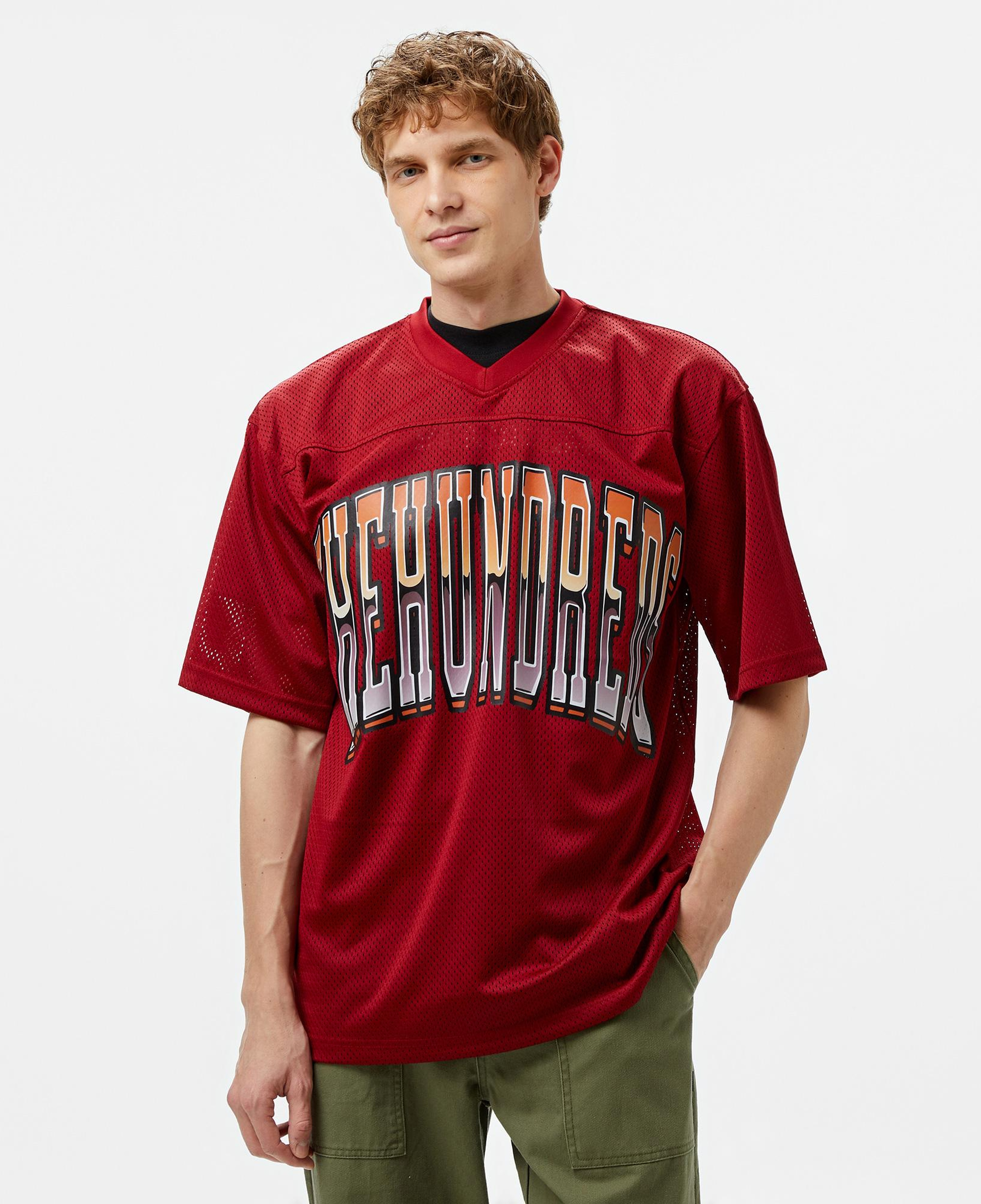 The Hundreds Division Football Jersey Erkek Bordo T-Shirt