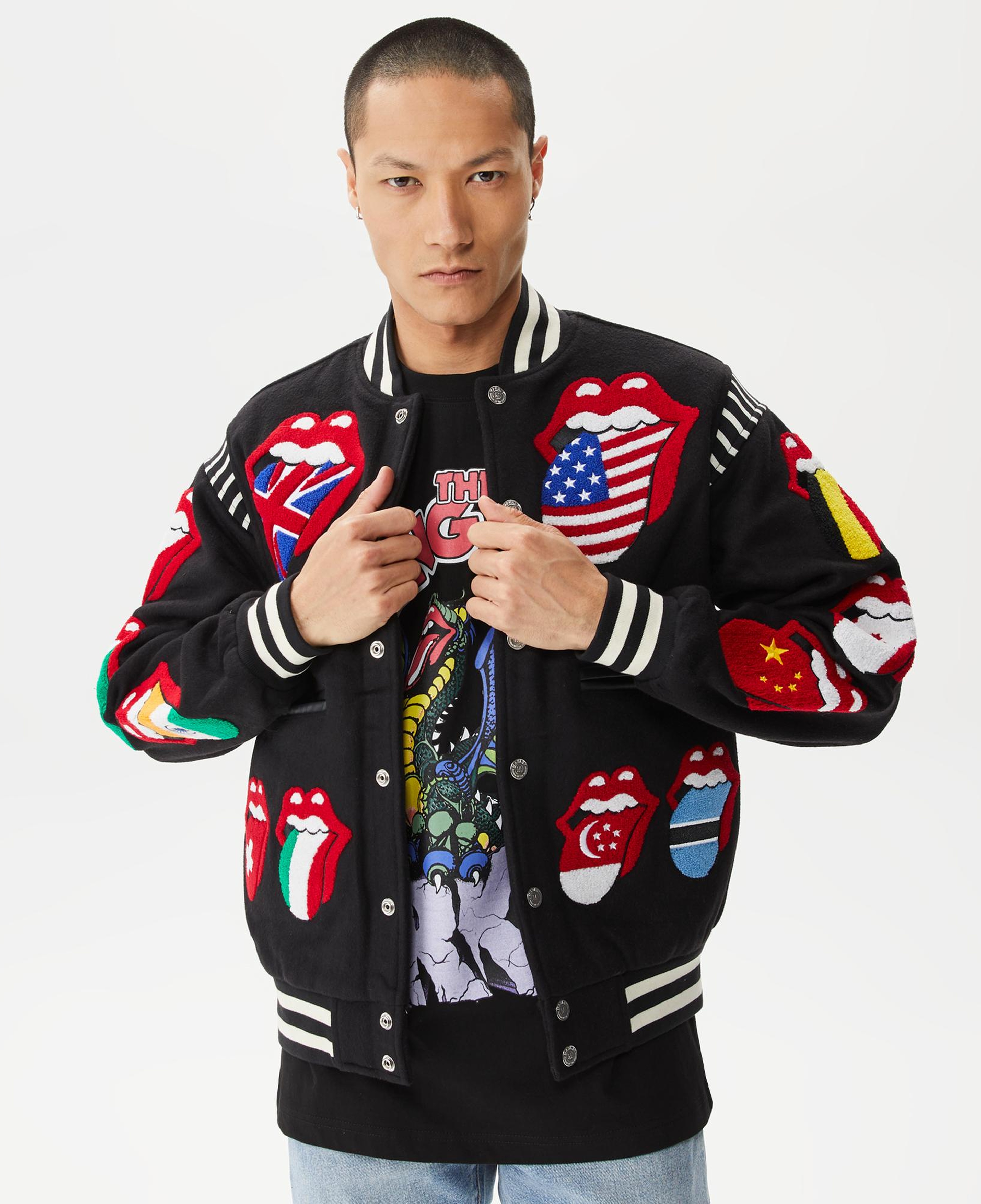 Market World Flag Varsity Erkek Siyah Ceket
