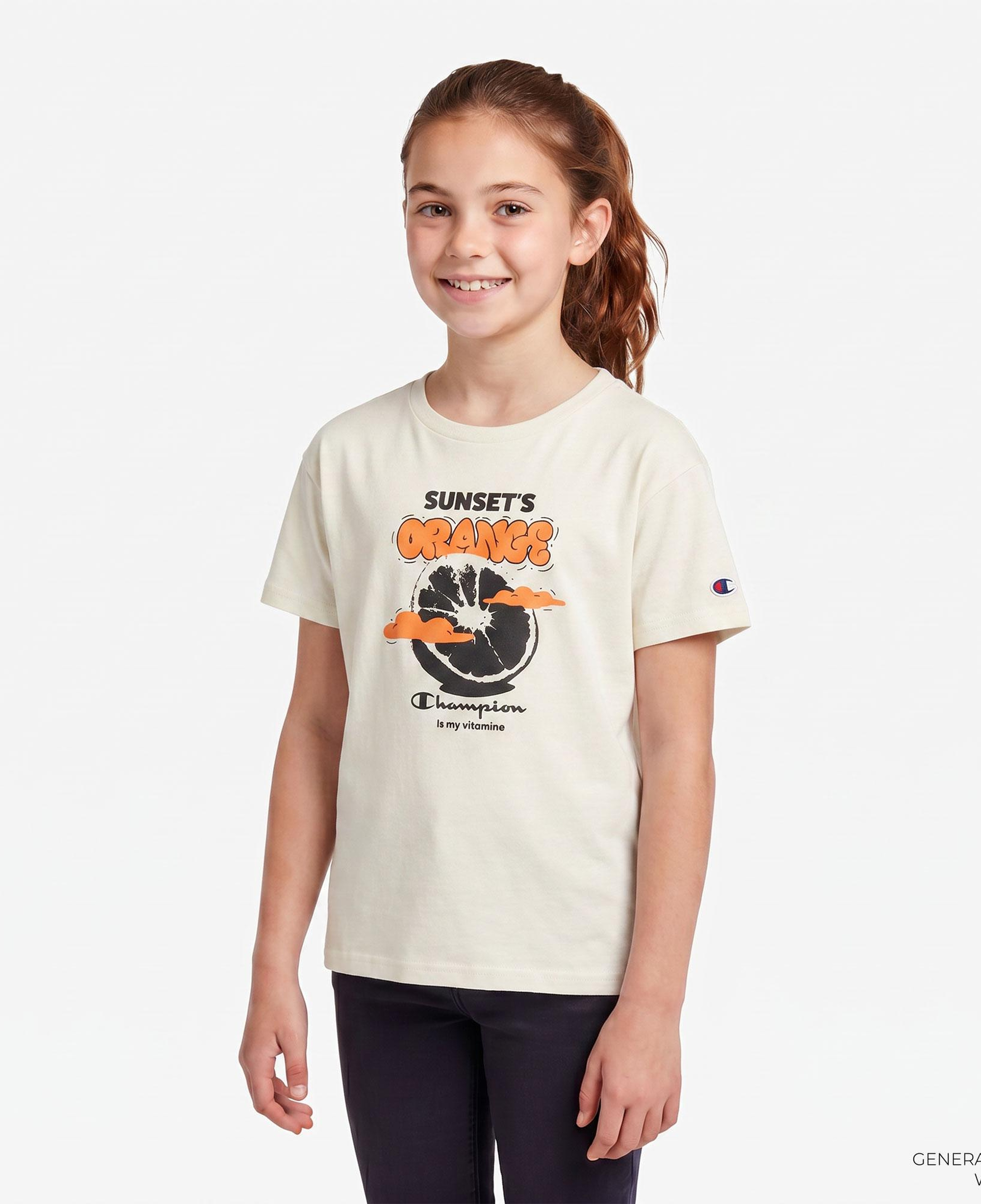 Champion Crewneck Çocuk Beyaz T-Shirt