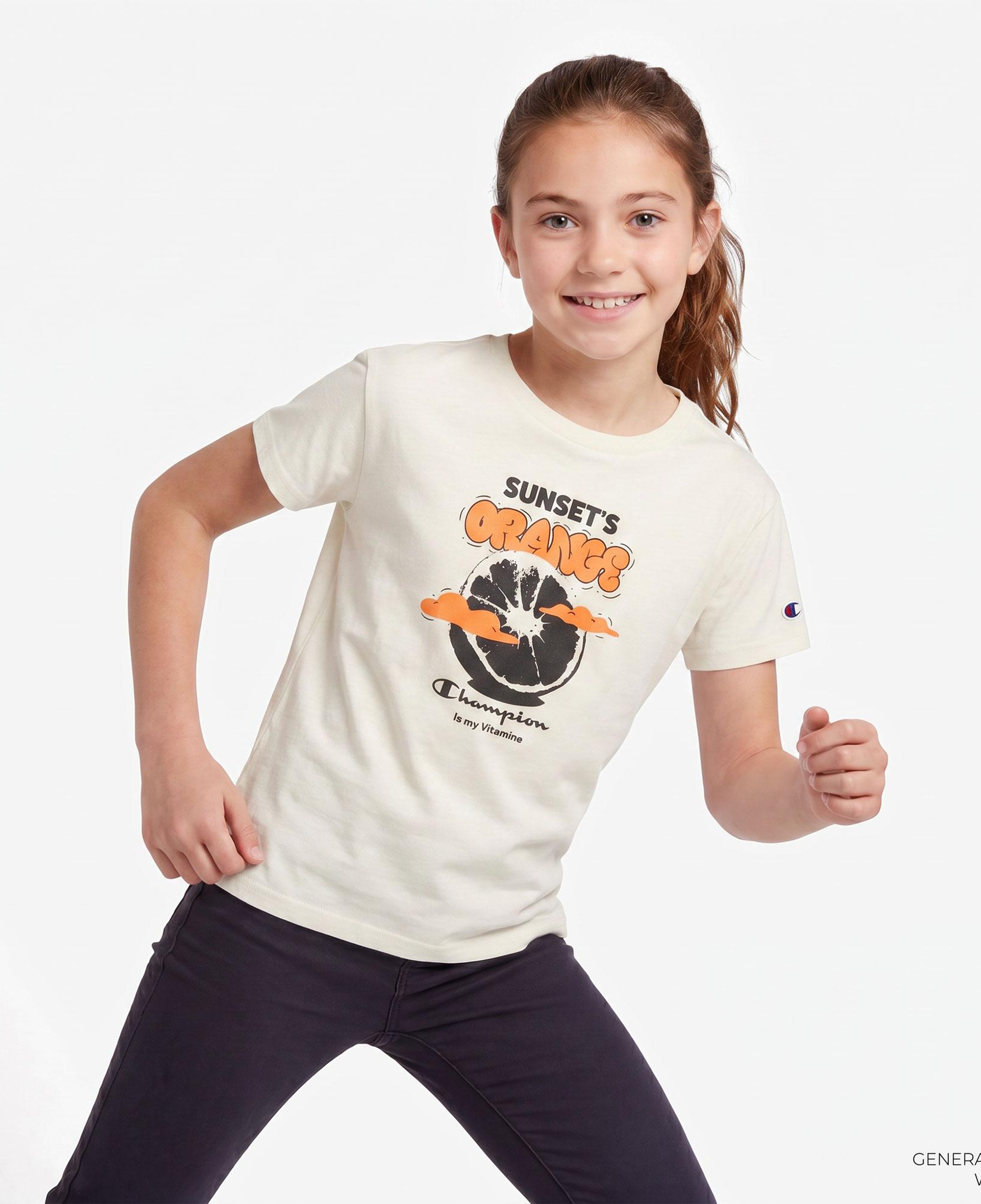 Champion Crewneck Çocuk Beyaz T-Shirt