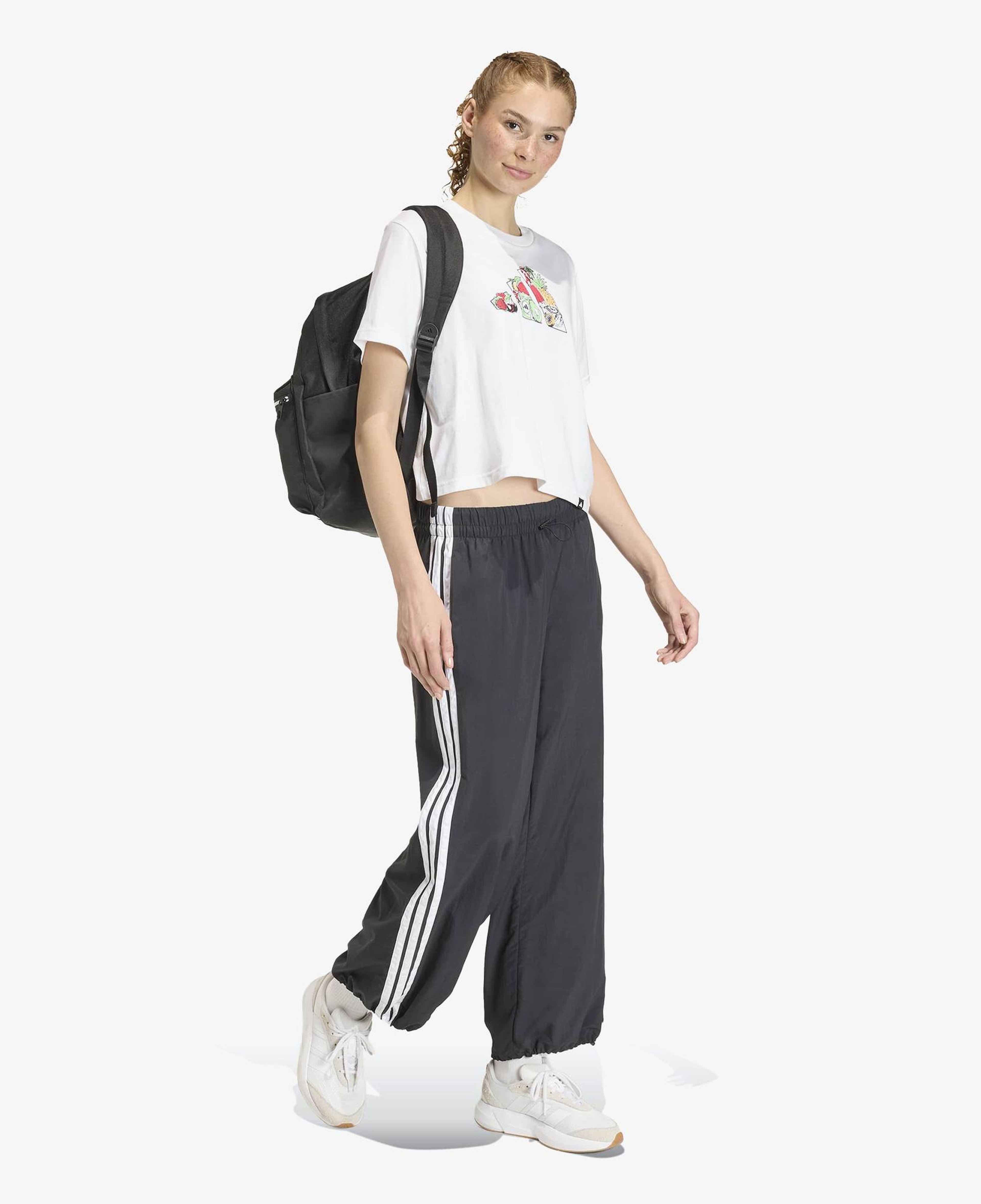 adidas Food Graphic Cropped Kadın Beyaz T-Shirt