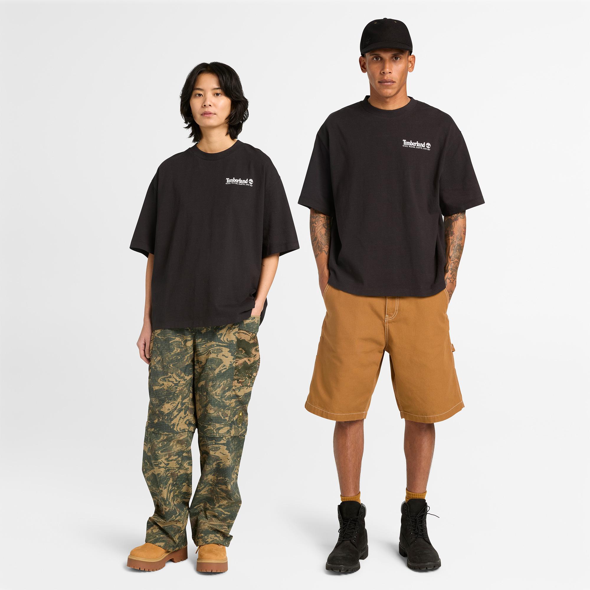Timberland Outdoor Photo Back Graphic Erkek Siyah T-Shirt