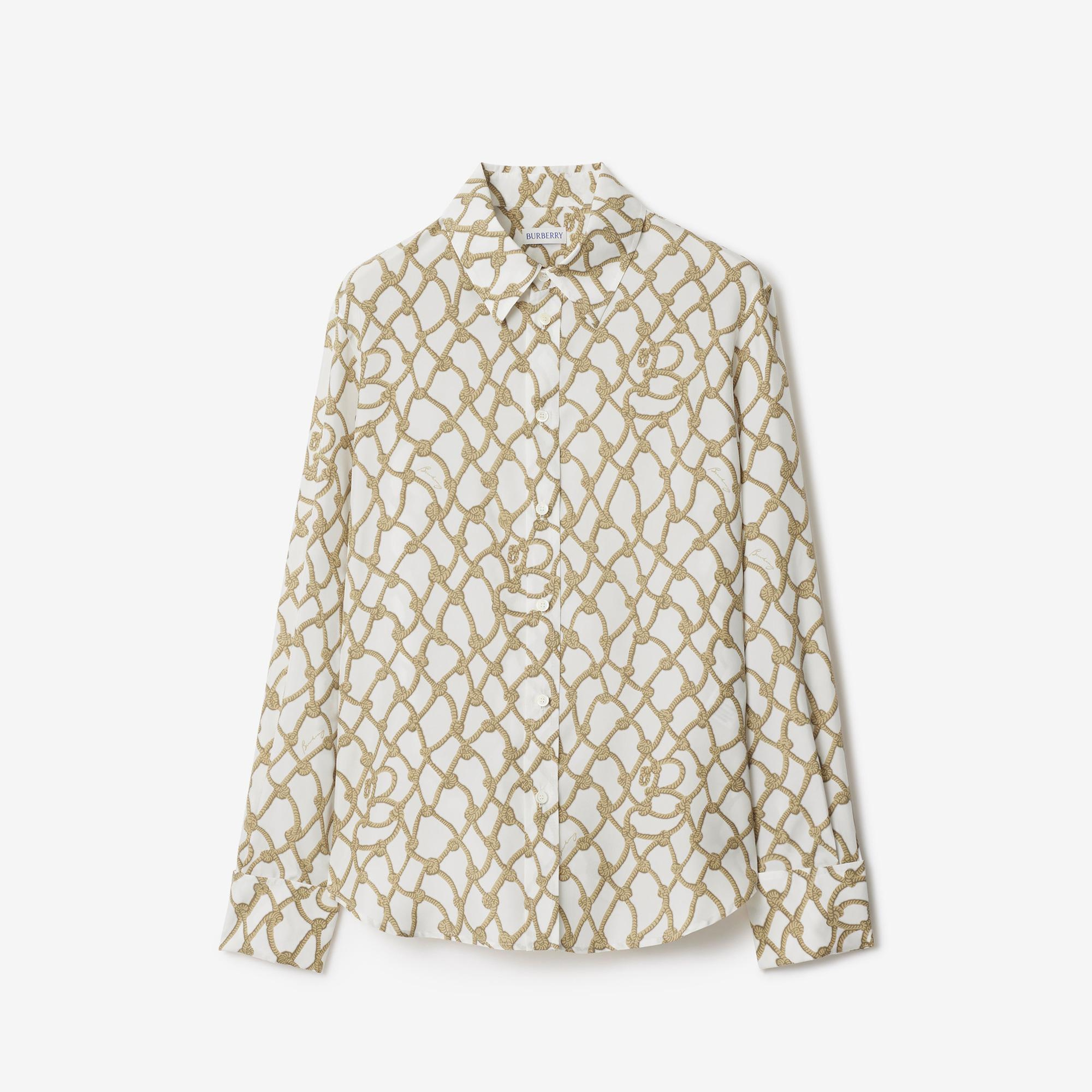 Burberry Tec Woven Kadın Krem Gömlek
