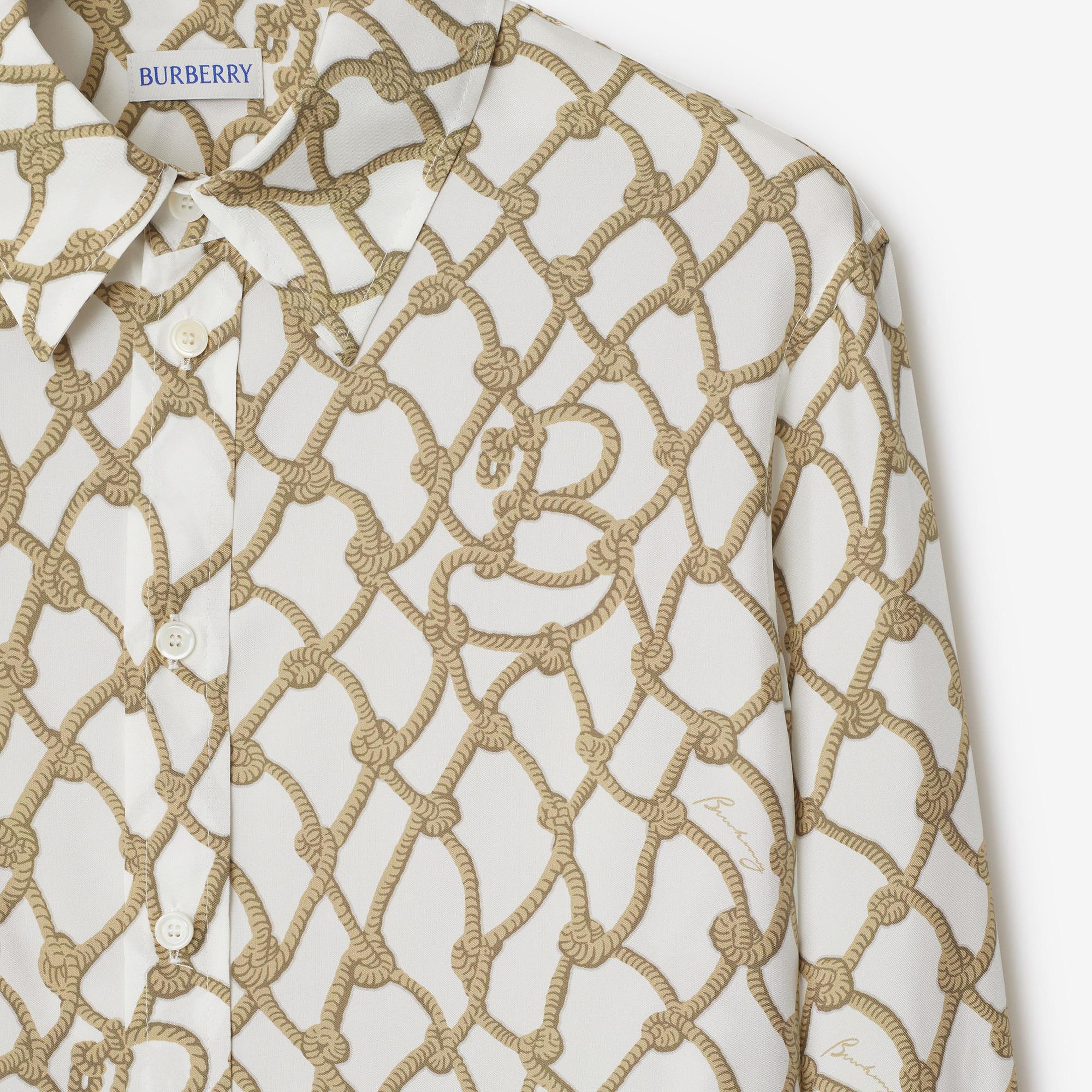 Burberry Tec Woven Kadın Krem Gömlek