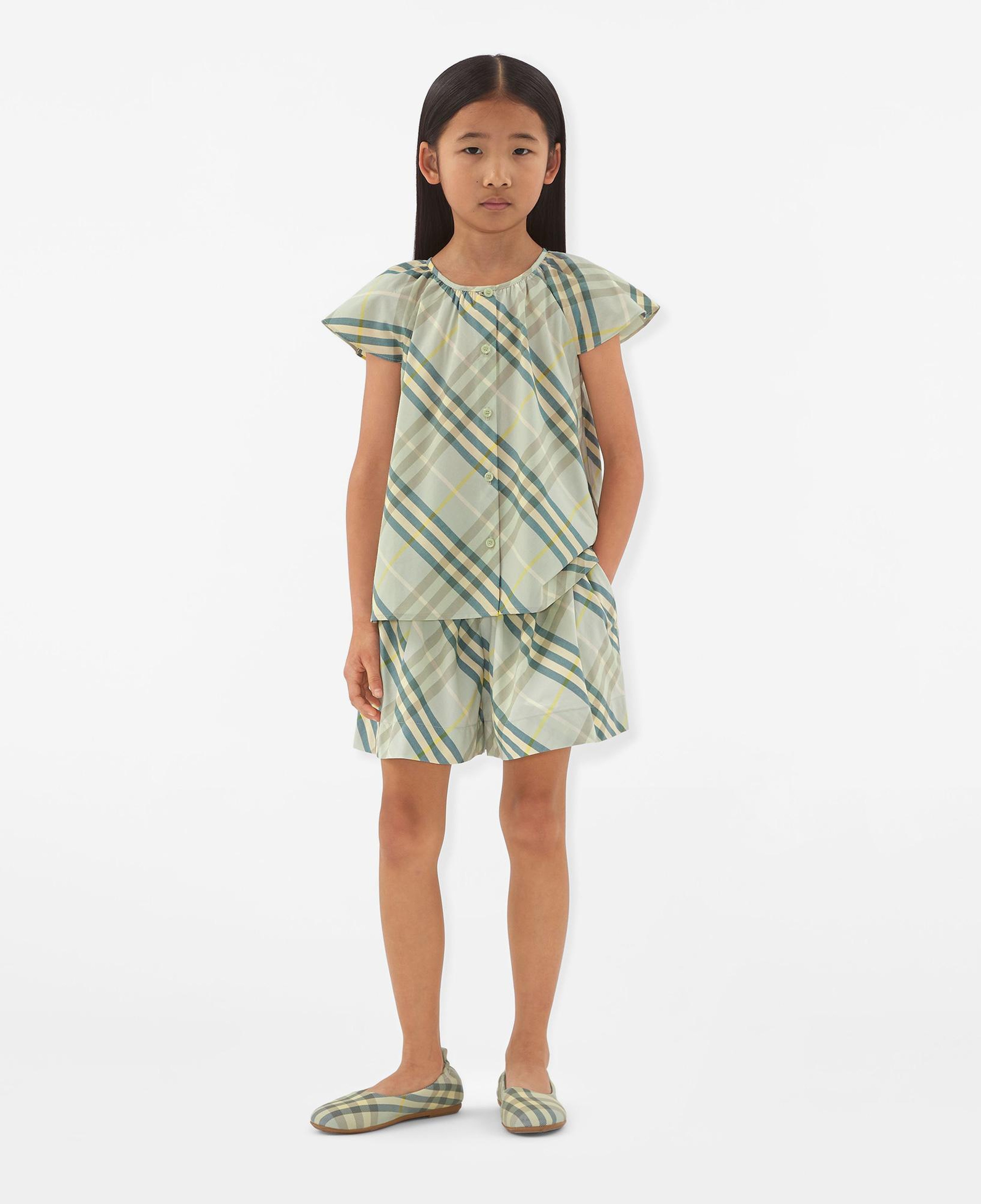 Burberry Talley Cotton Top Çocuk Krem Gömlek