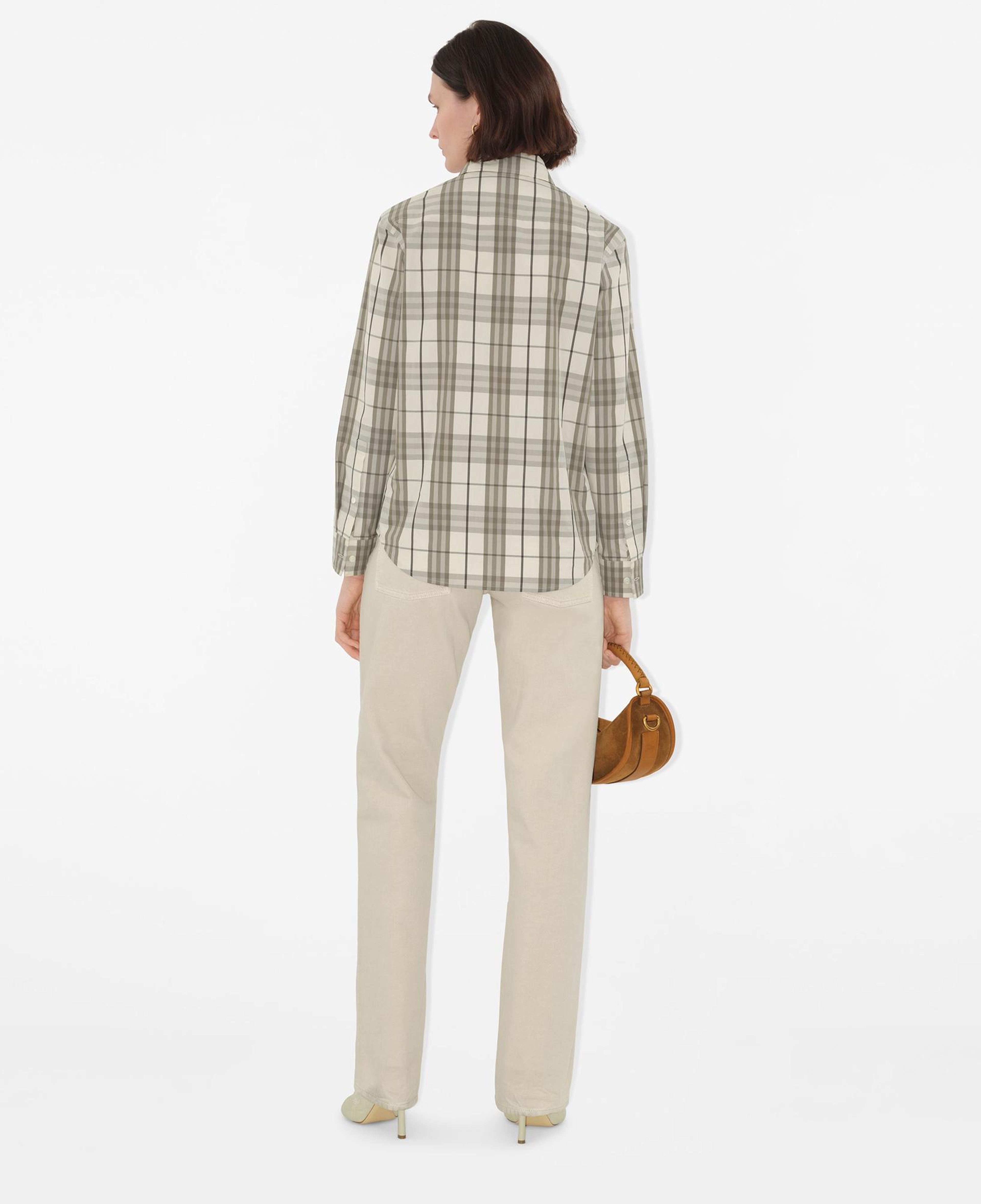 Burberry Tri Cotton Kadın Krem Gömlek
