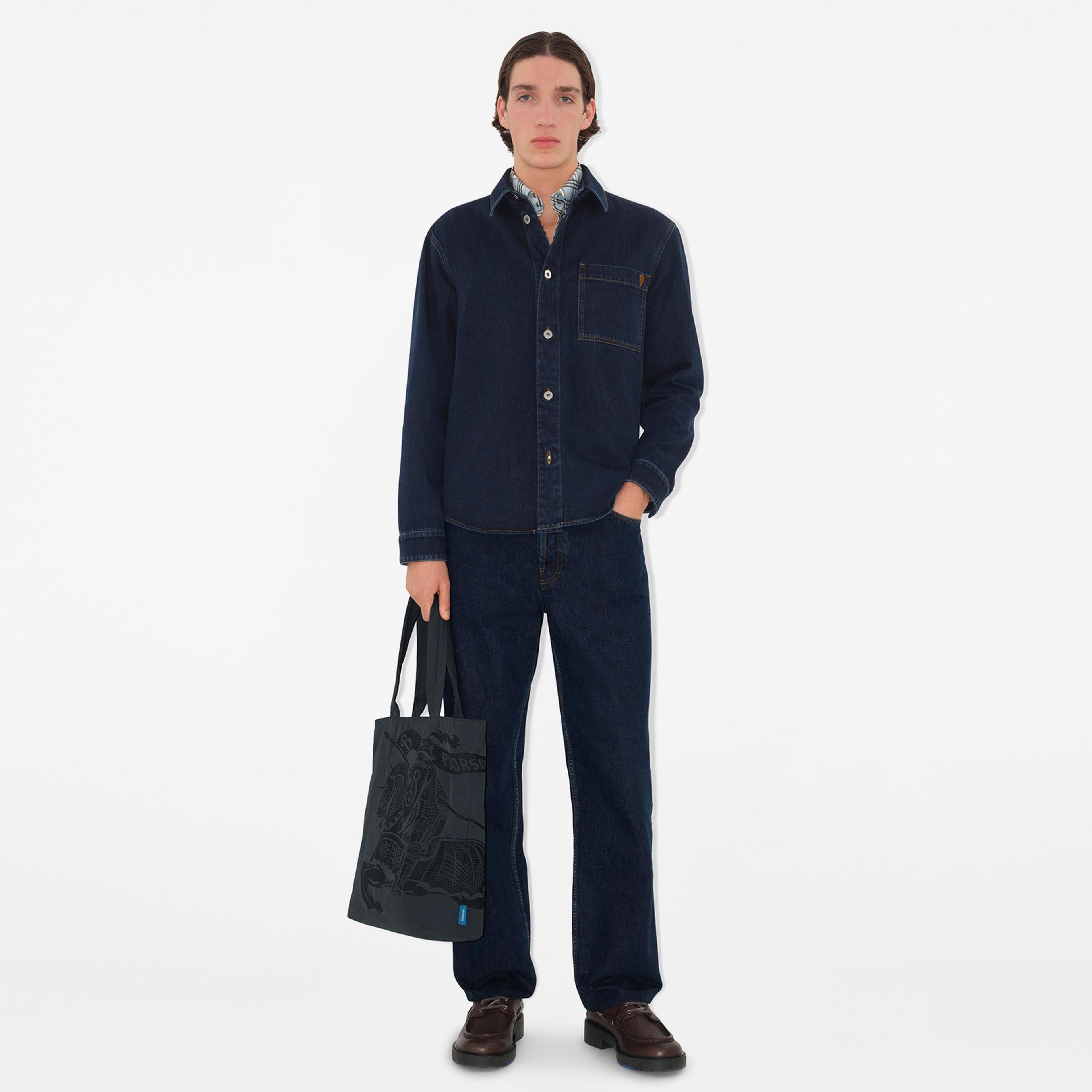 Burberry Pro Relaxed Fit Denim Erkek Mavi Gömlek