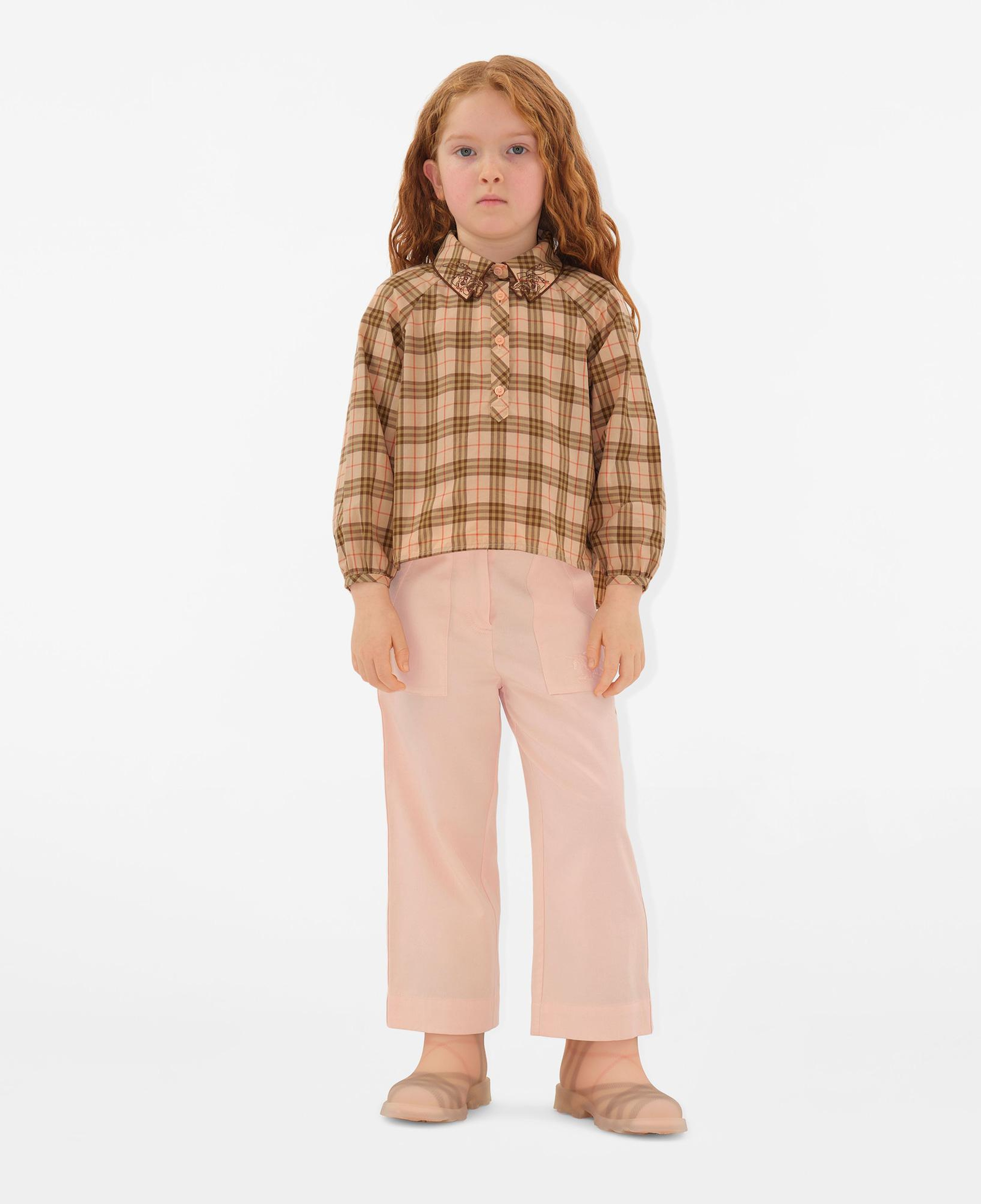 Burberry Elodie Cotton Çocuk Pembe Gömlek