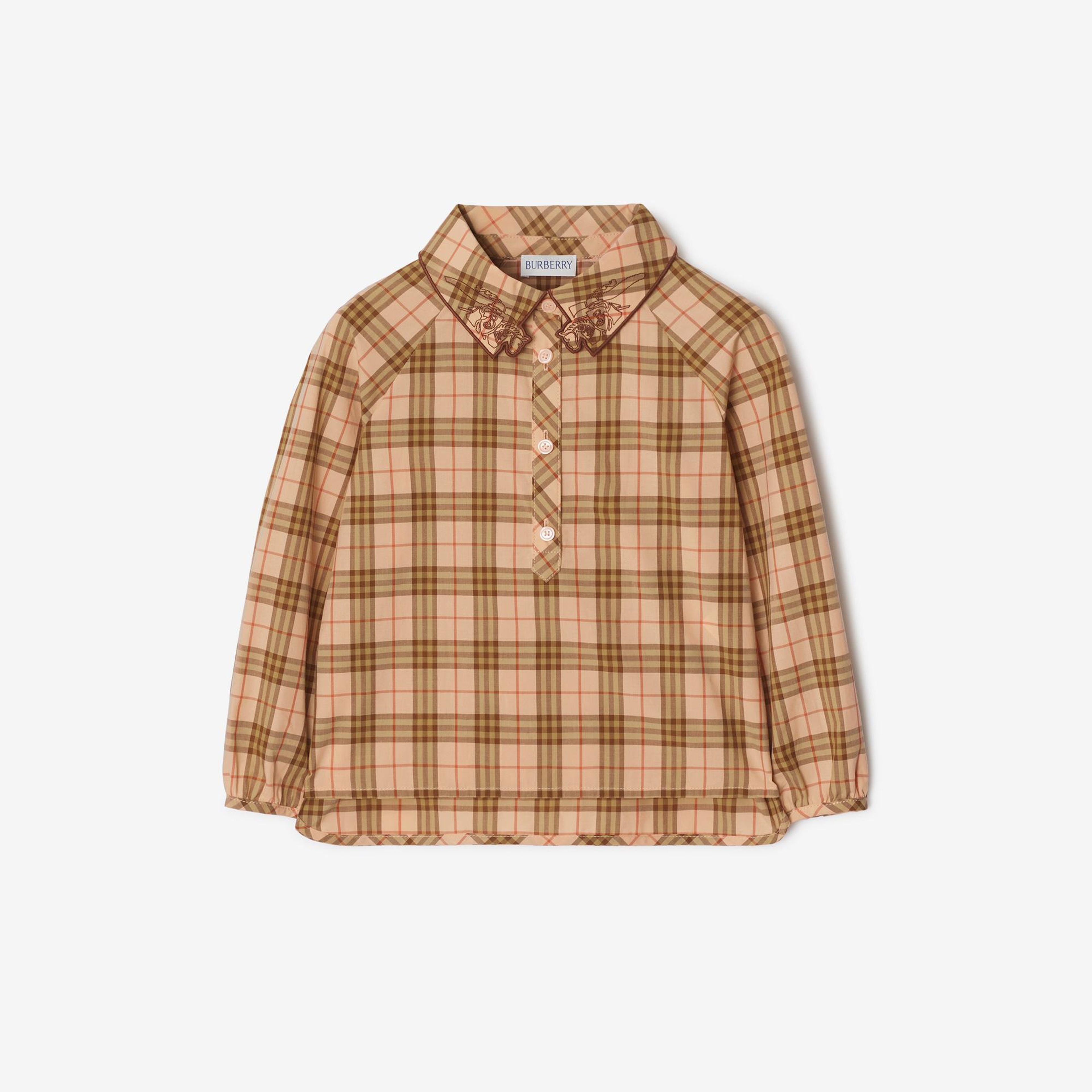 Burberry Elodie Cotton Çocuk Pembe Gömlek