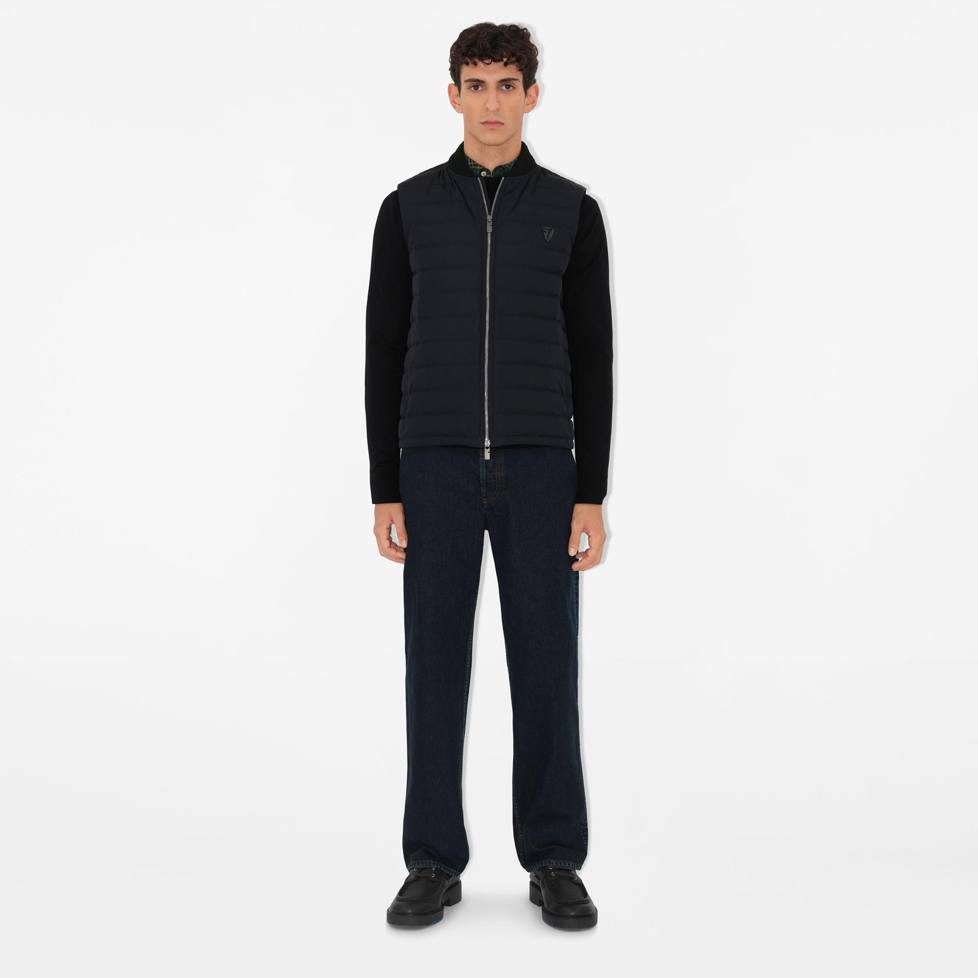 Burberry Tec Puffer Gilet Erkek Mavi Mont