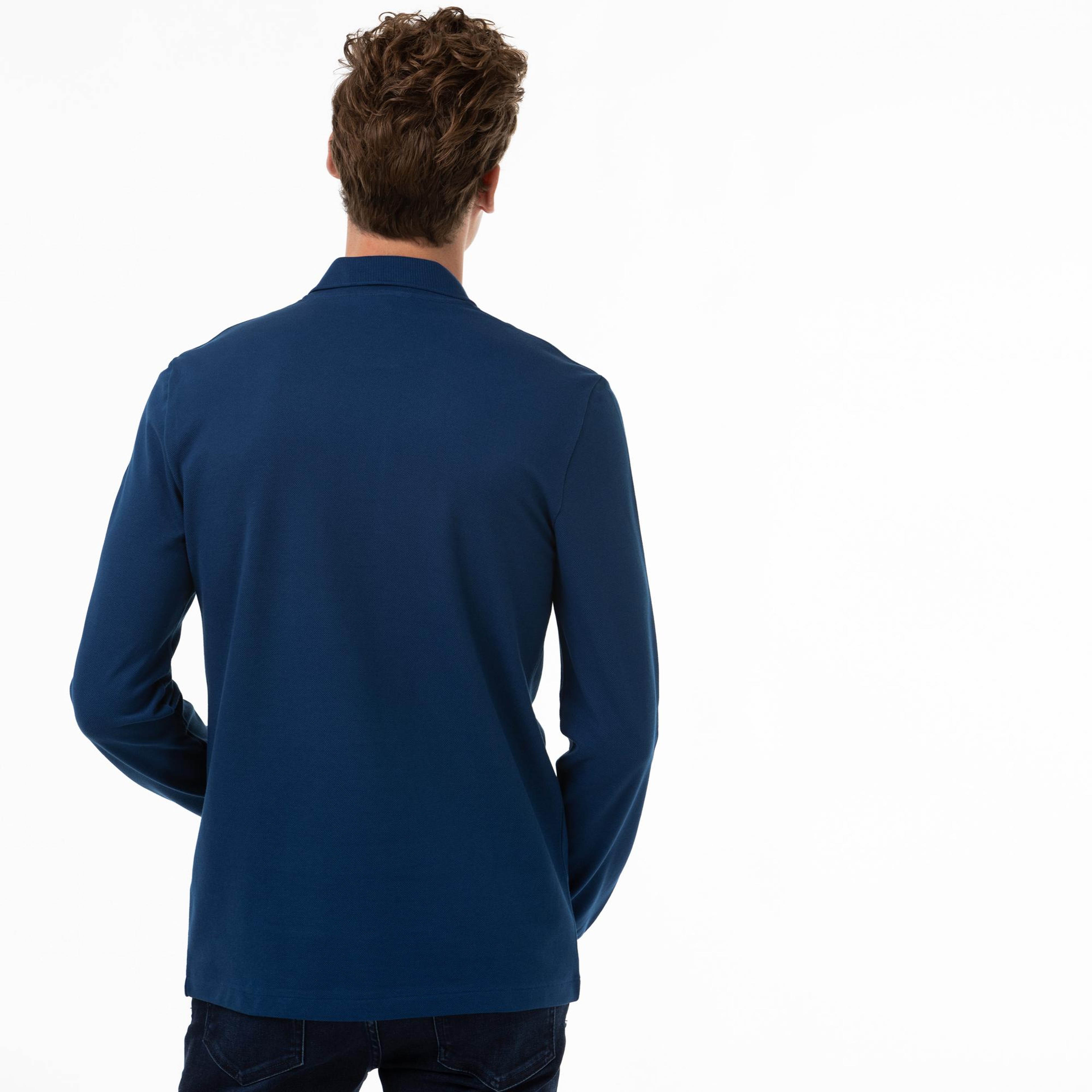 L.12.12 Erkek Classic Fit Uzun Kollu Lacivert Polo