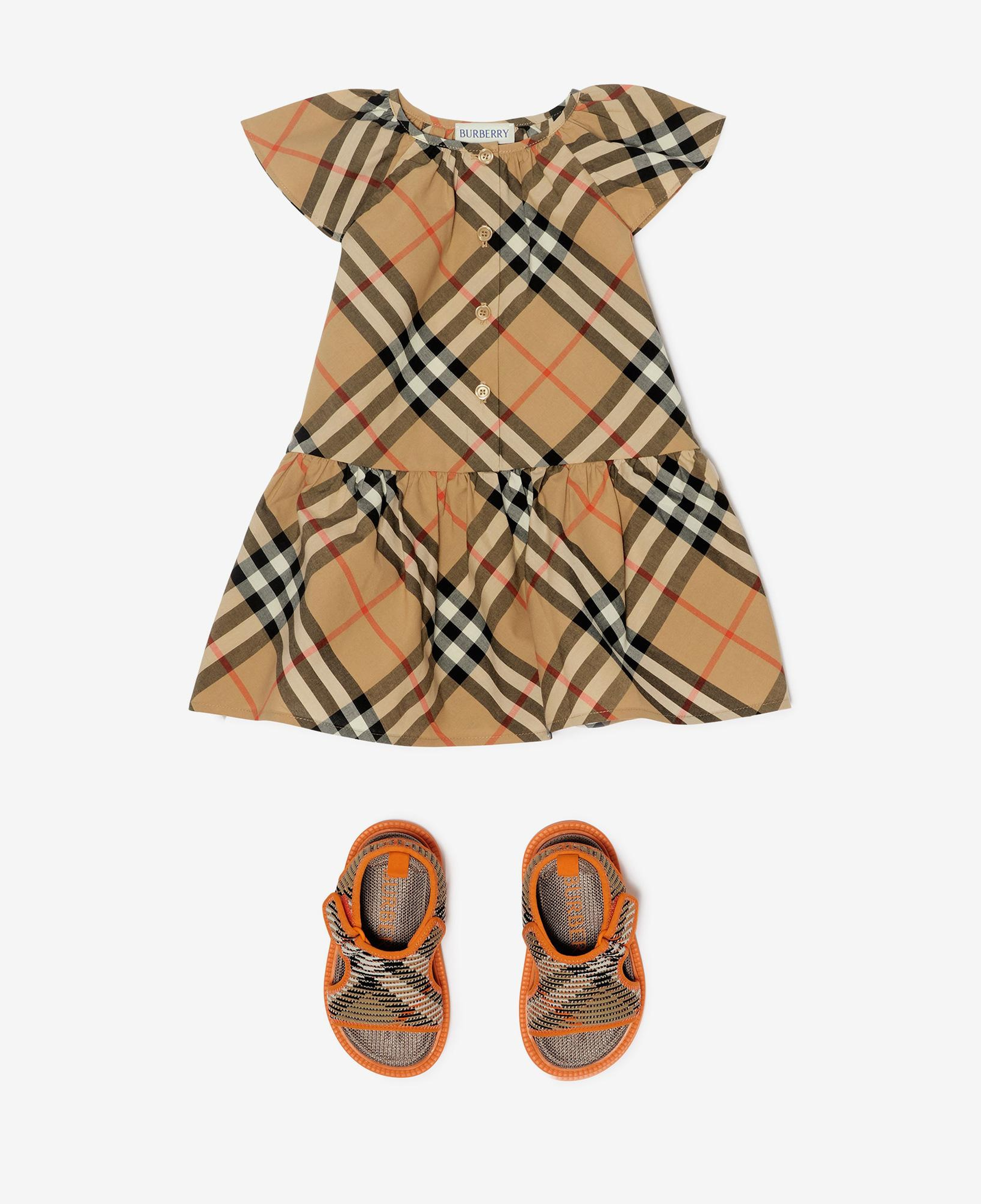 Burberry Talley Cotton Çocuk Bej Elbise