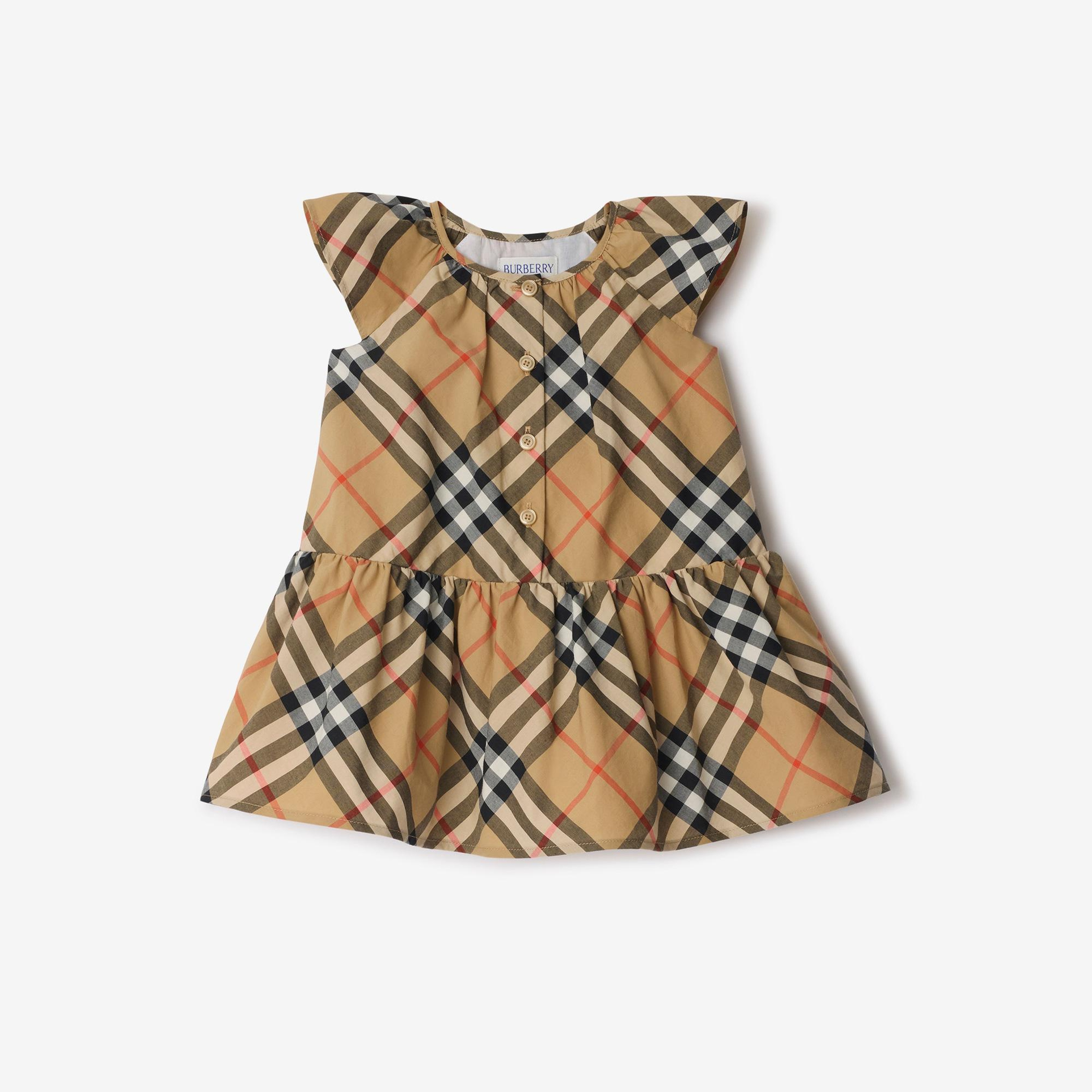 Burberry Talley Cotton Çocuk Bej Elbise