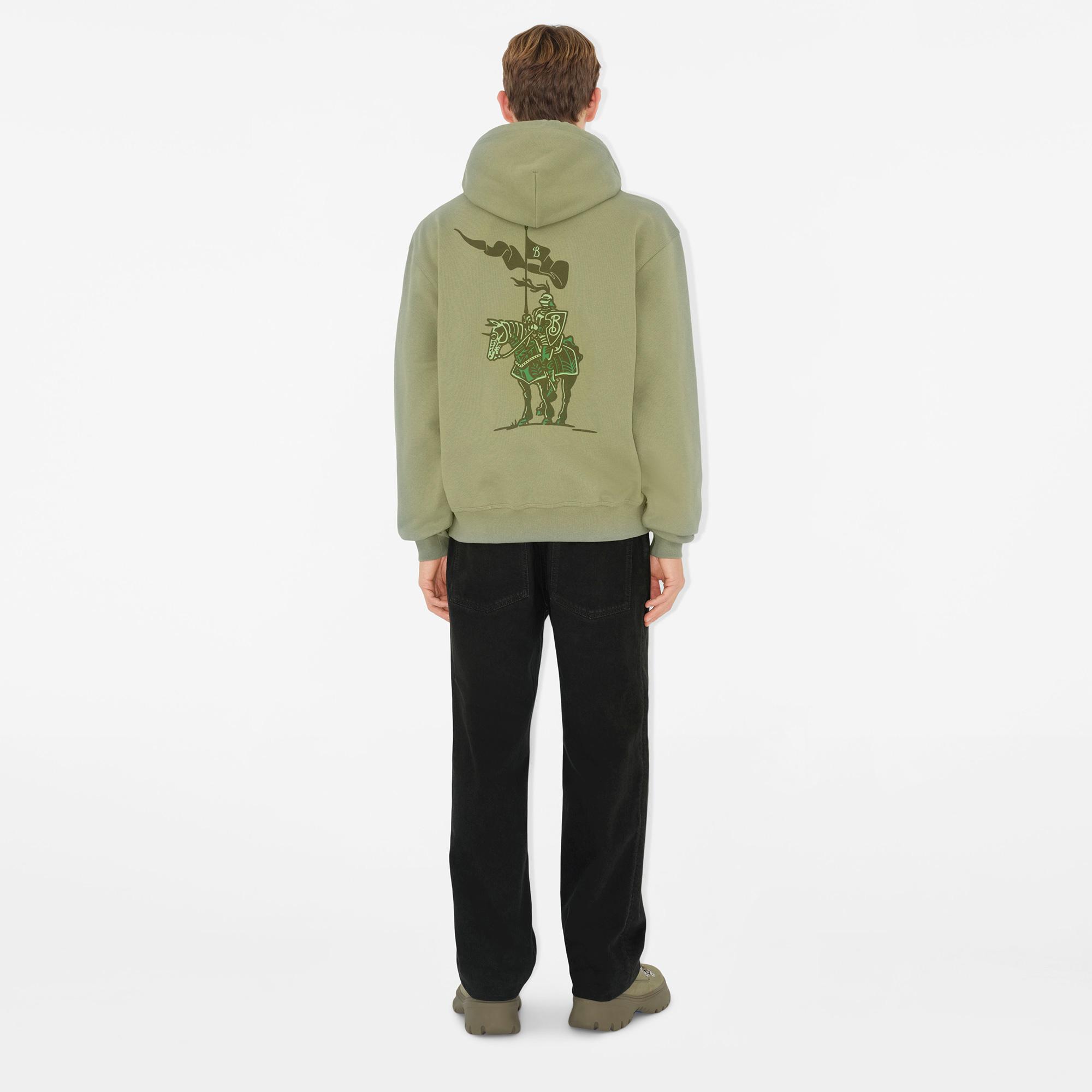 Burberry Sic Cotton Erkek Haki Hoodie