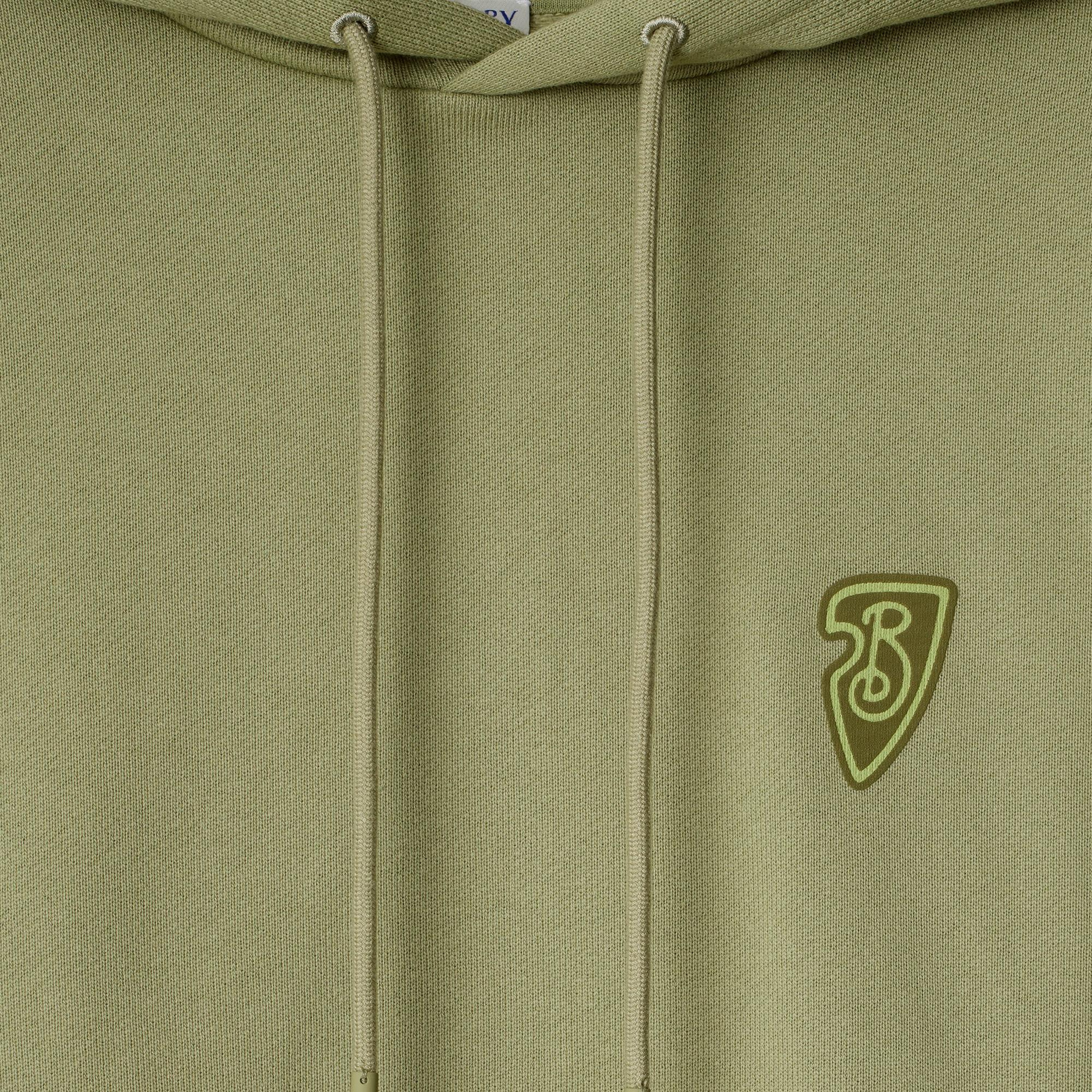 Burberry Sic Cotton Erkek Haki Hoodie