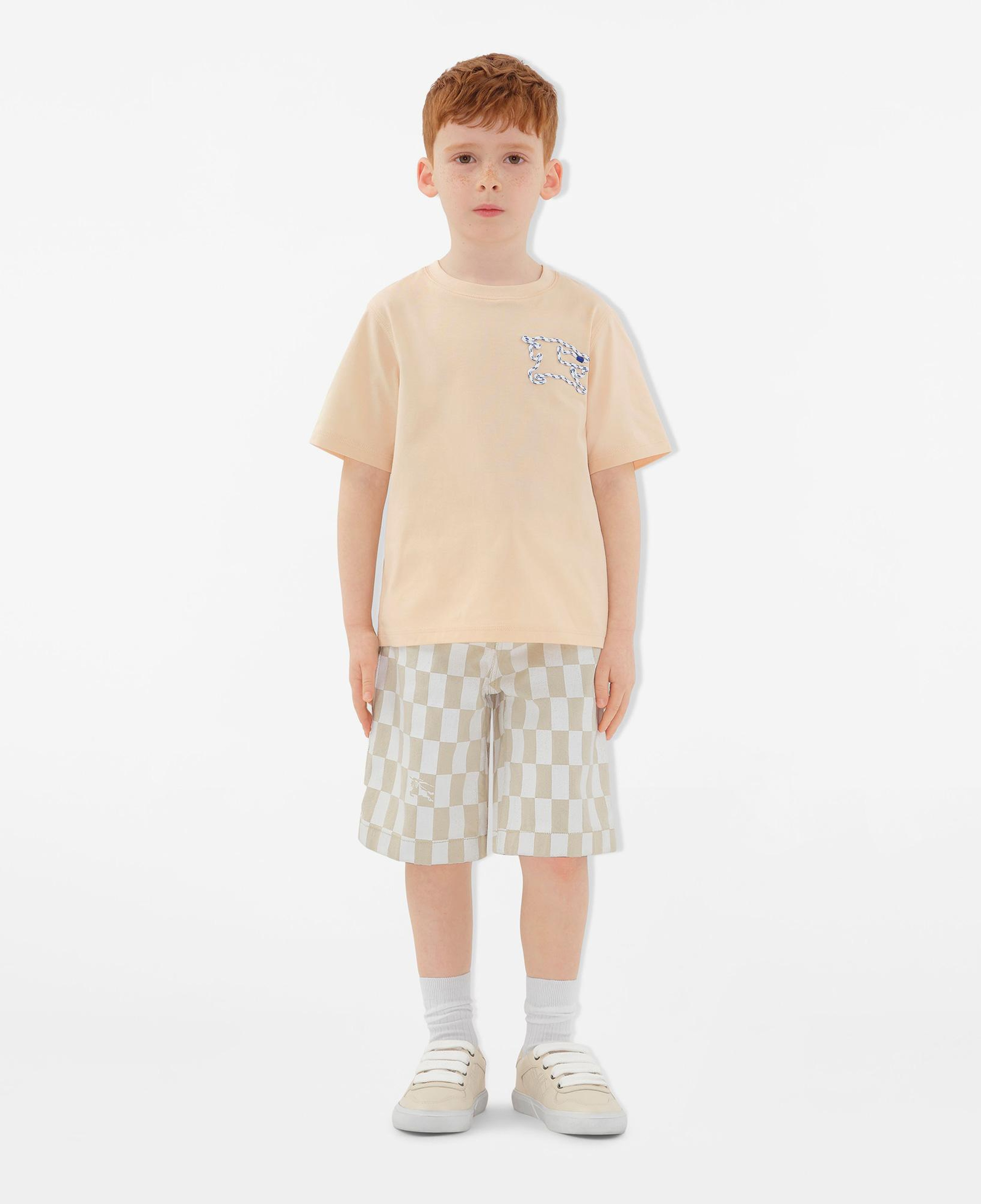 Burberry Cedar Rope Laces Cotton Çocuk Krem T-Shirt