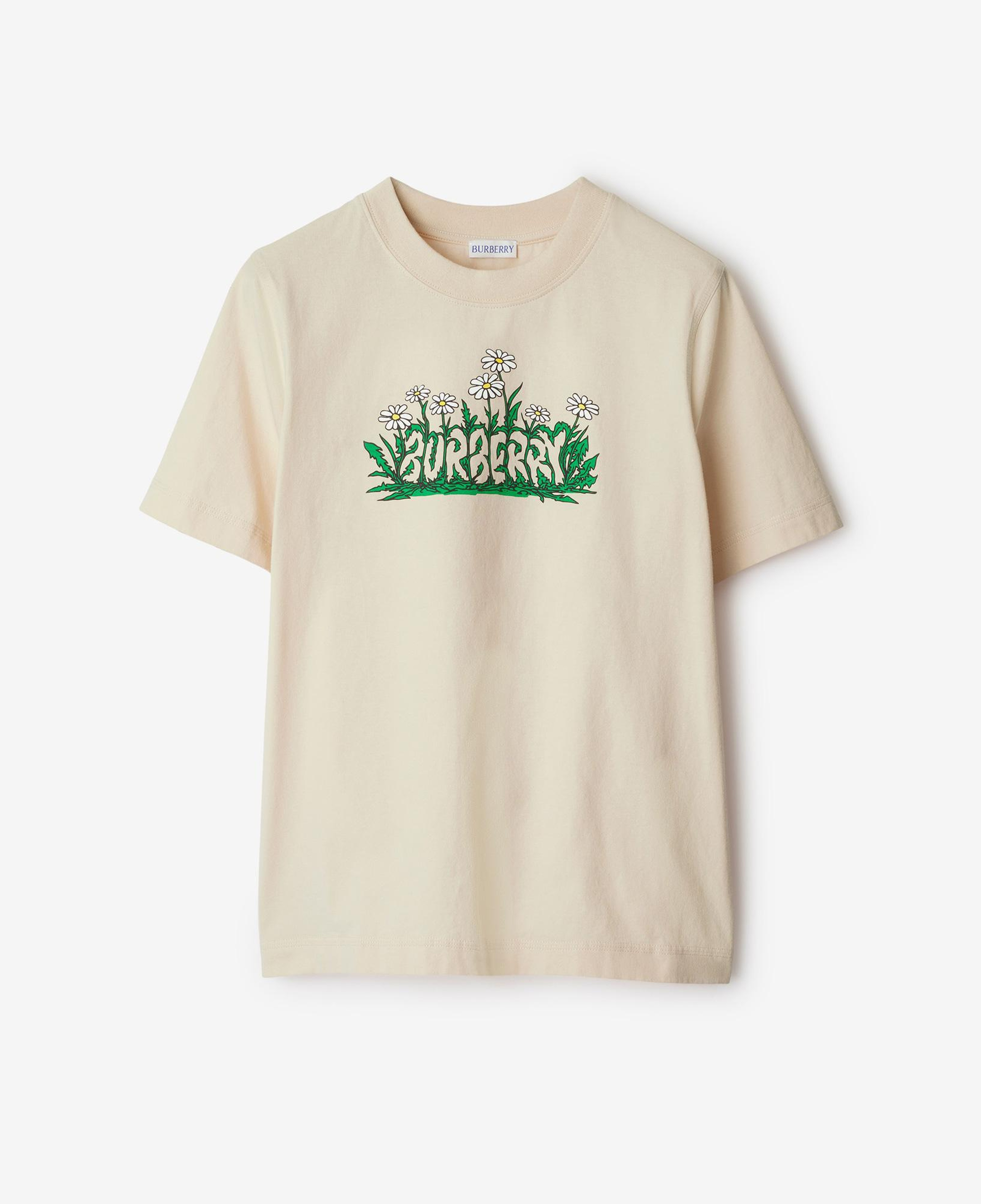 Burberry For Daisy Logo Cotton Kadın Krem T-Shirt